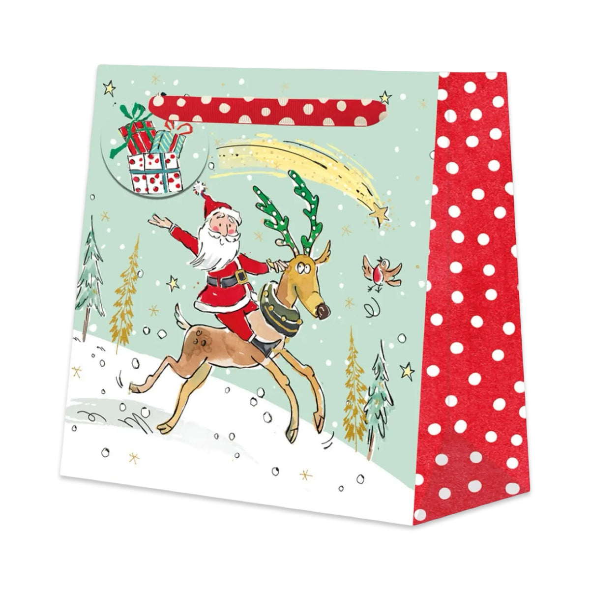 Santa Reindeer Christmas Gift Bag Medium