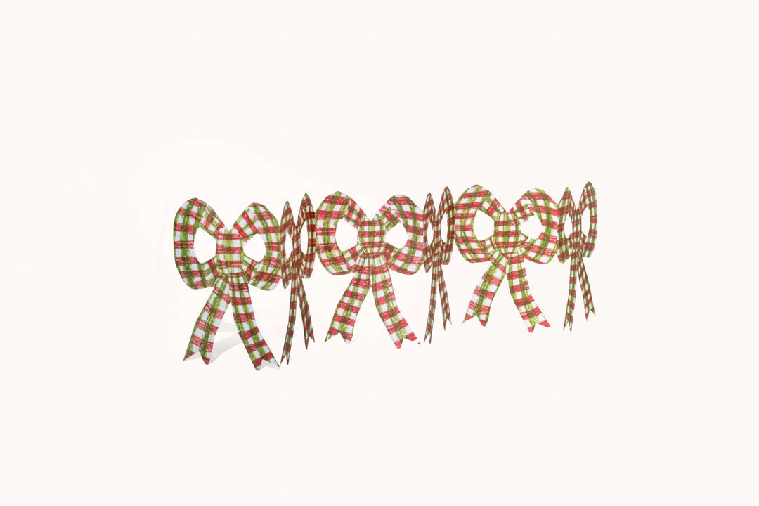 Pink Chequer Bow Concertina Card