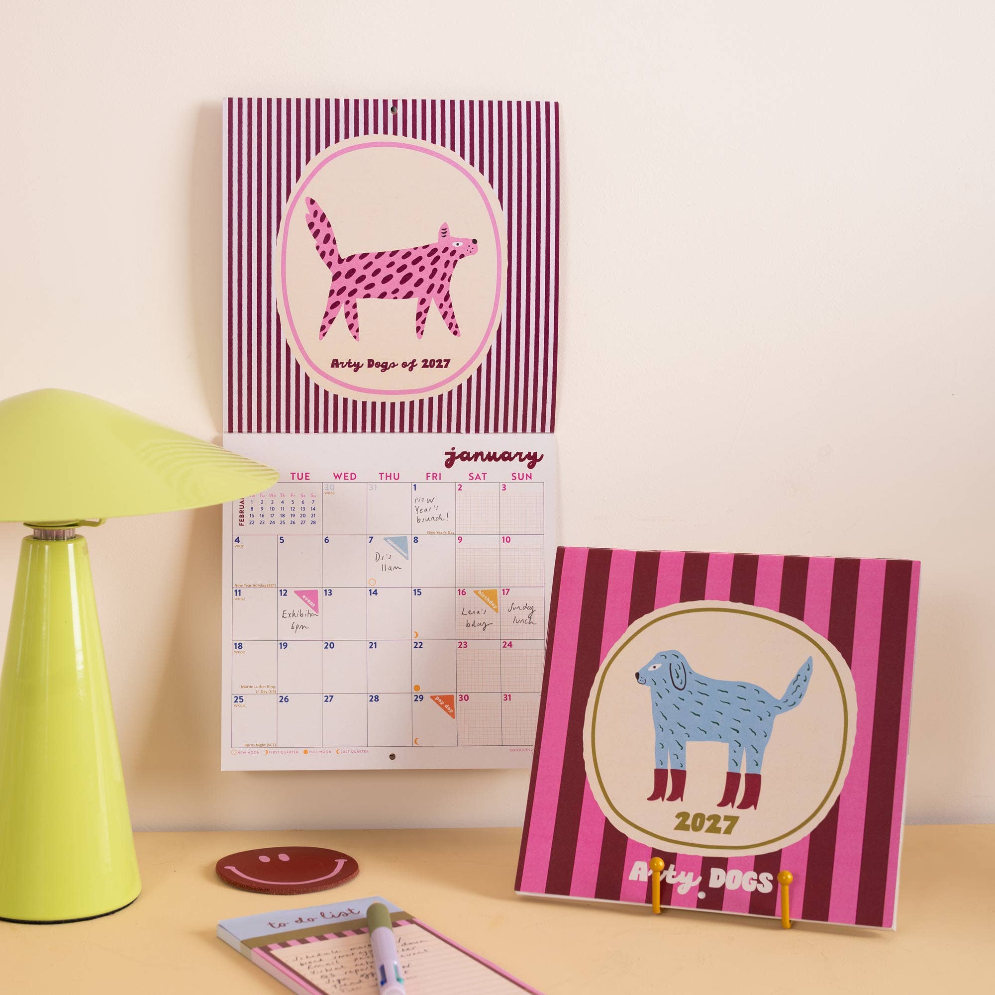 2027 Arty Dogs Wall Calendar