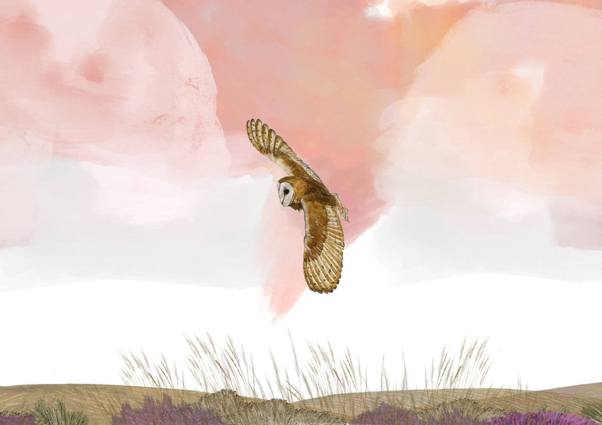 Moorland Barn Owl Candle Cover