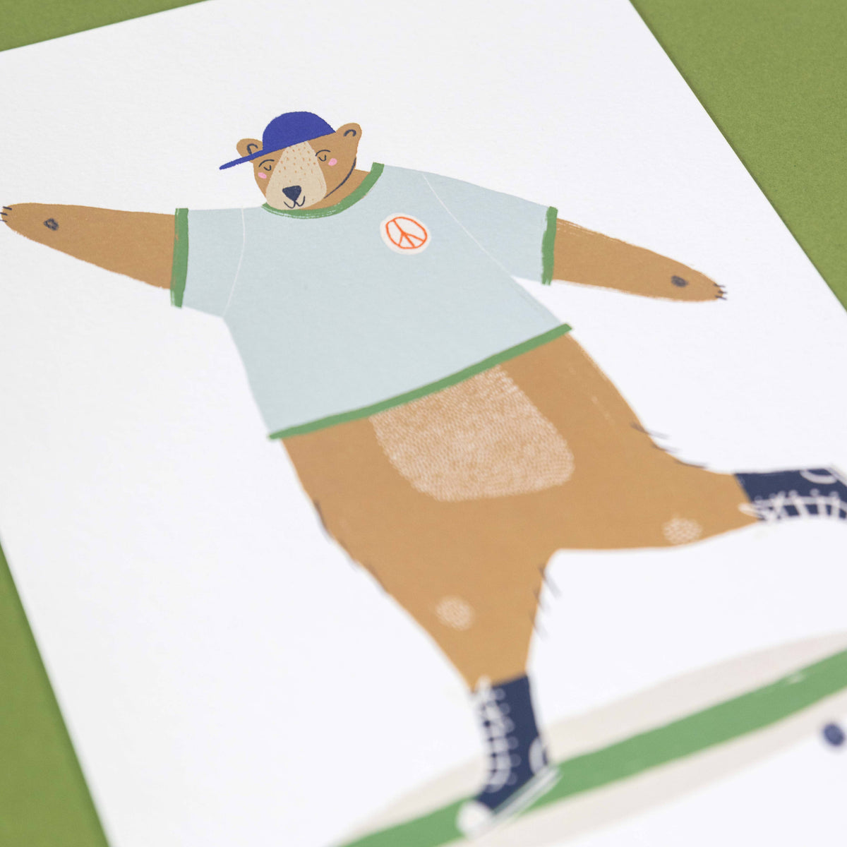 Skater Bear Print