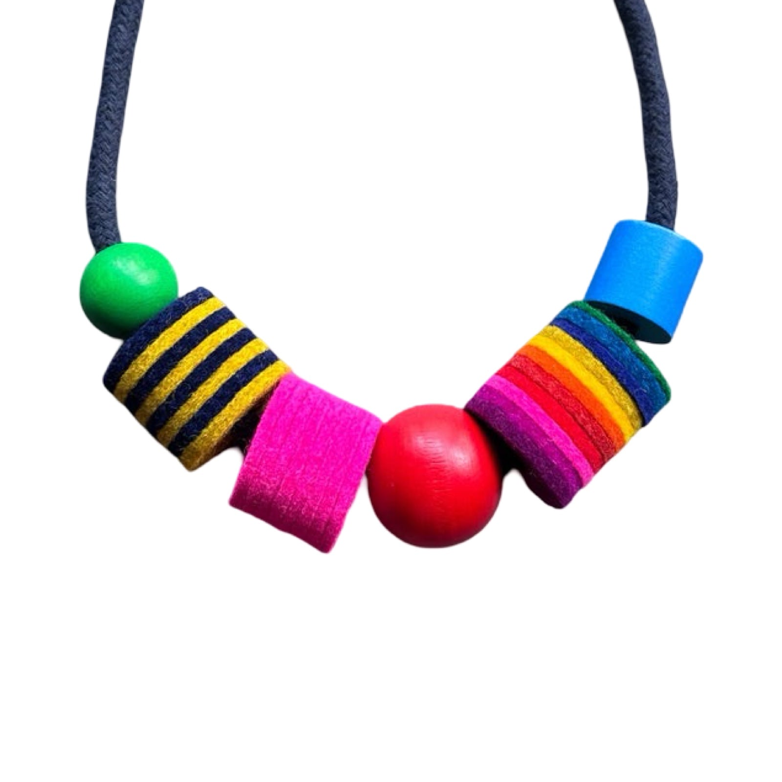 Bright Shapes Felt and Bead Necklace