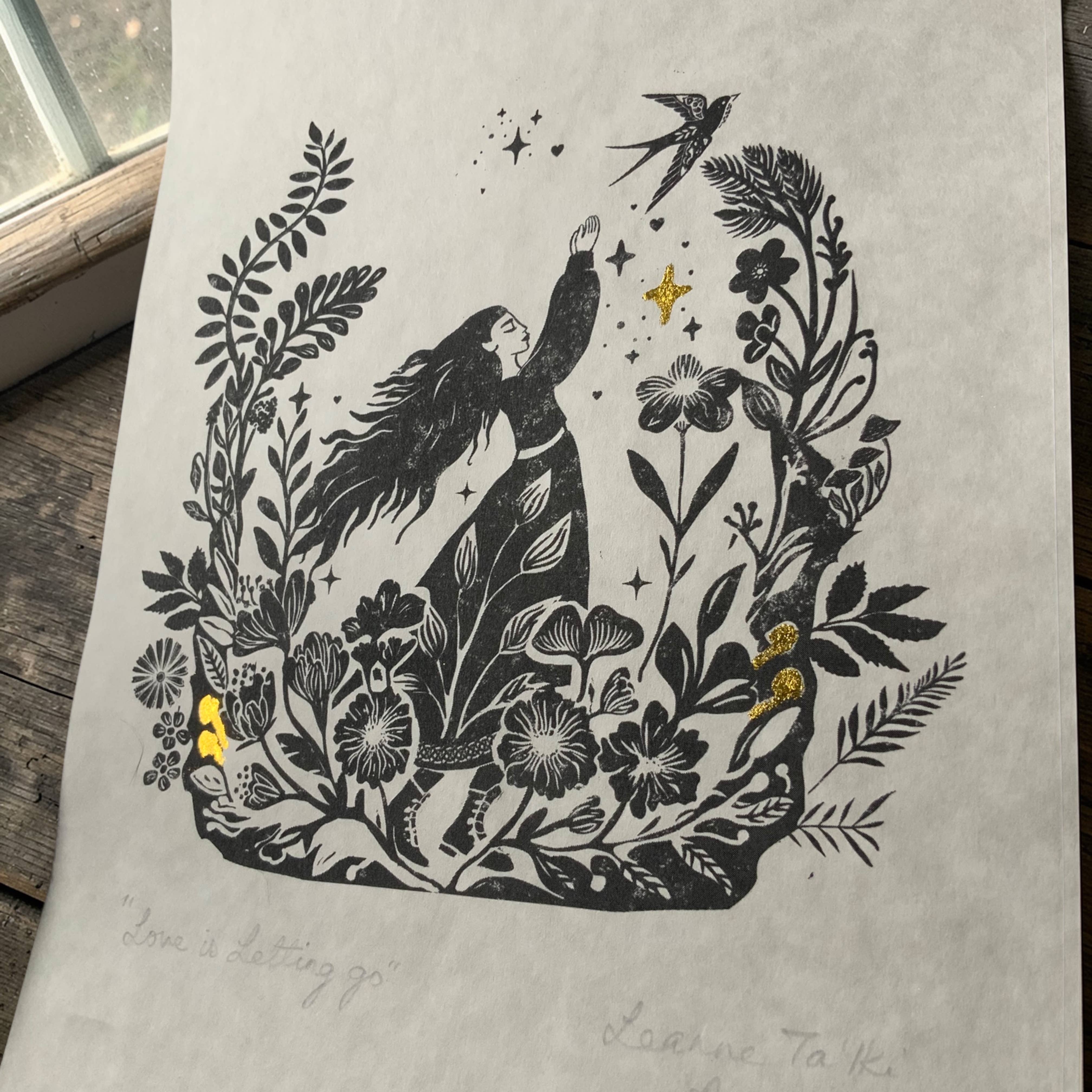 Whimsical Girl Folk Print
