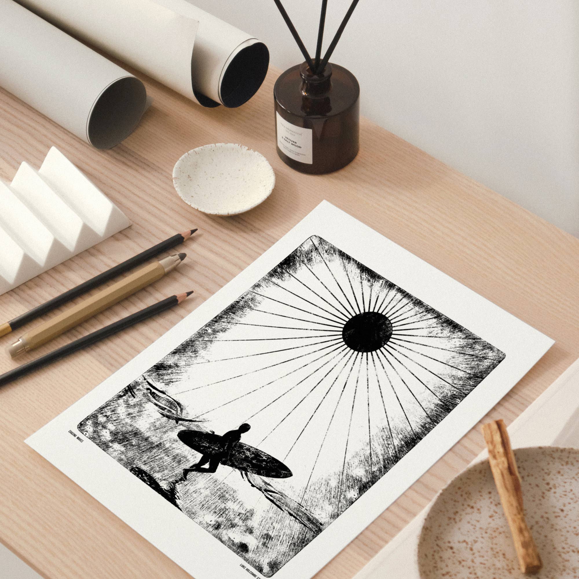 Chasing Waves Surfer Print