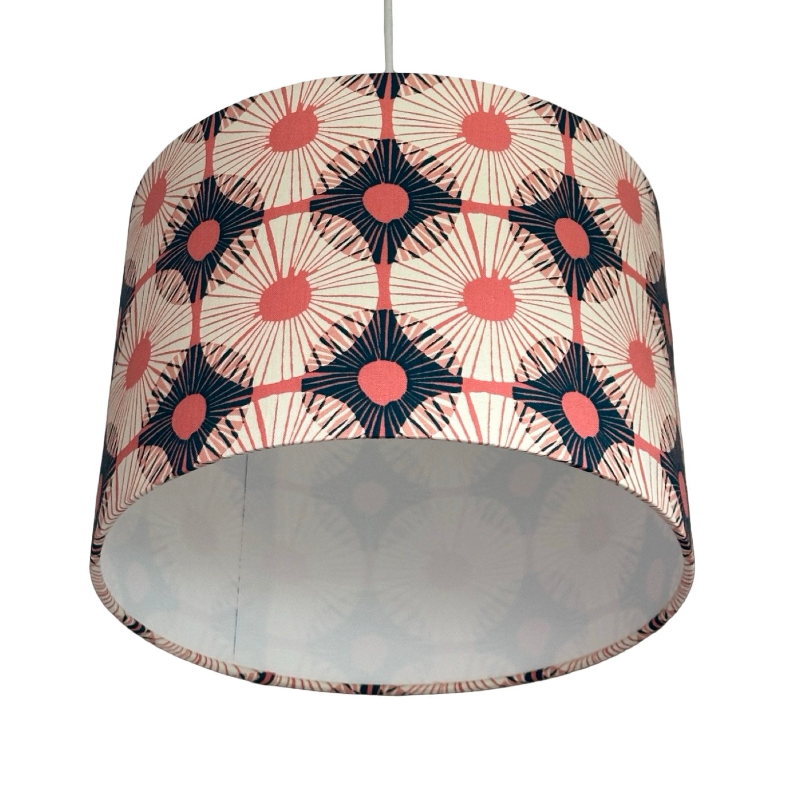 Pink Circular Blocks Drum Lampshade