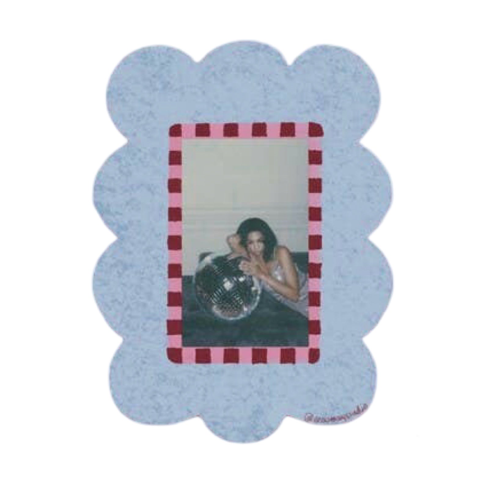 Blue Scalloped Magnetic Frame