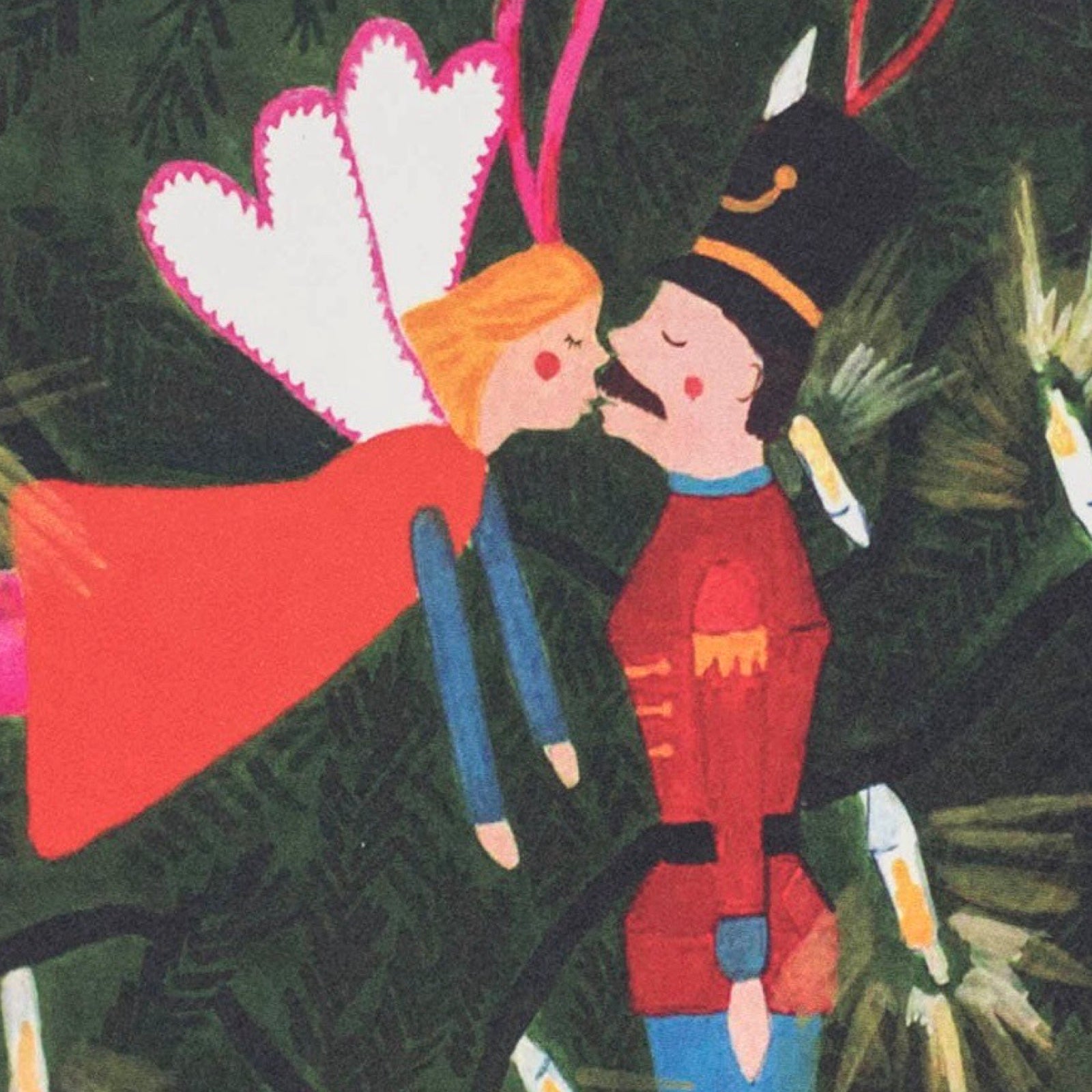 Kissing Ornaments Christmas Card