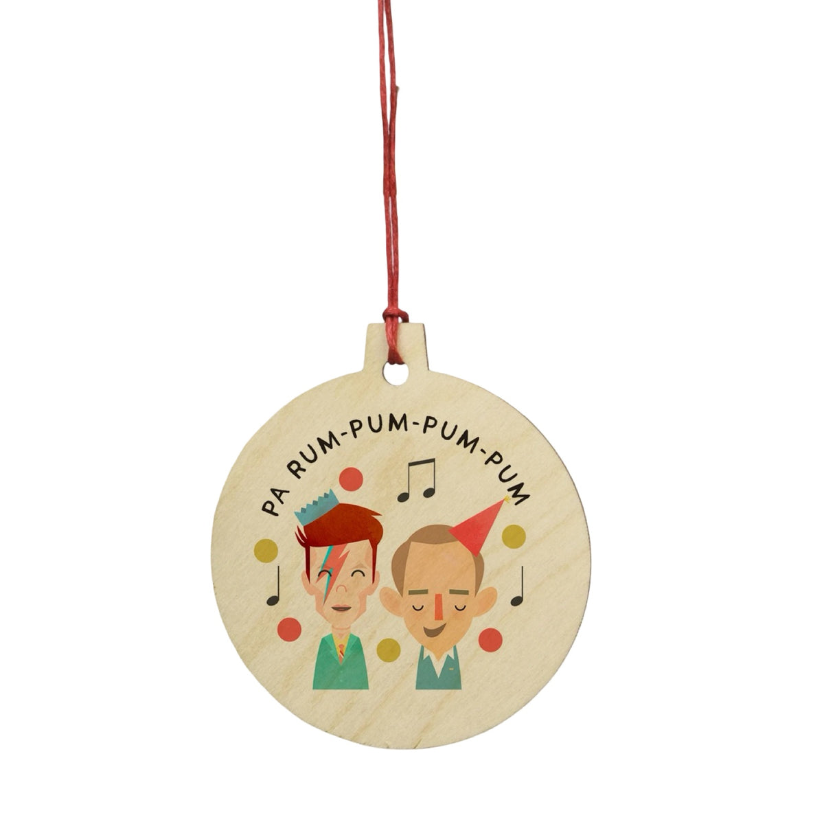 Bing and Bowie Wooden Christmas Decoration