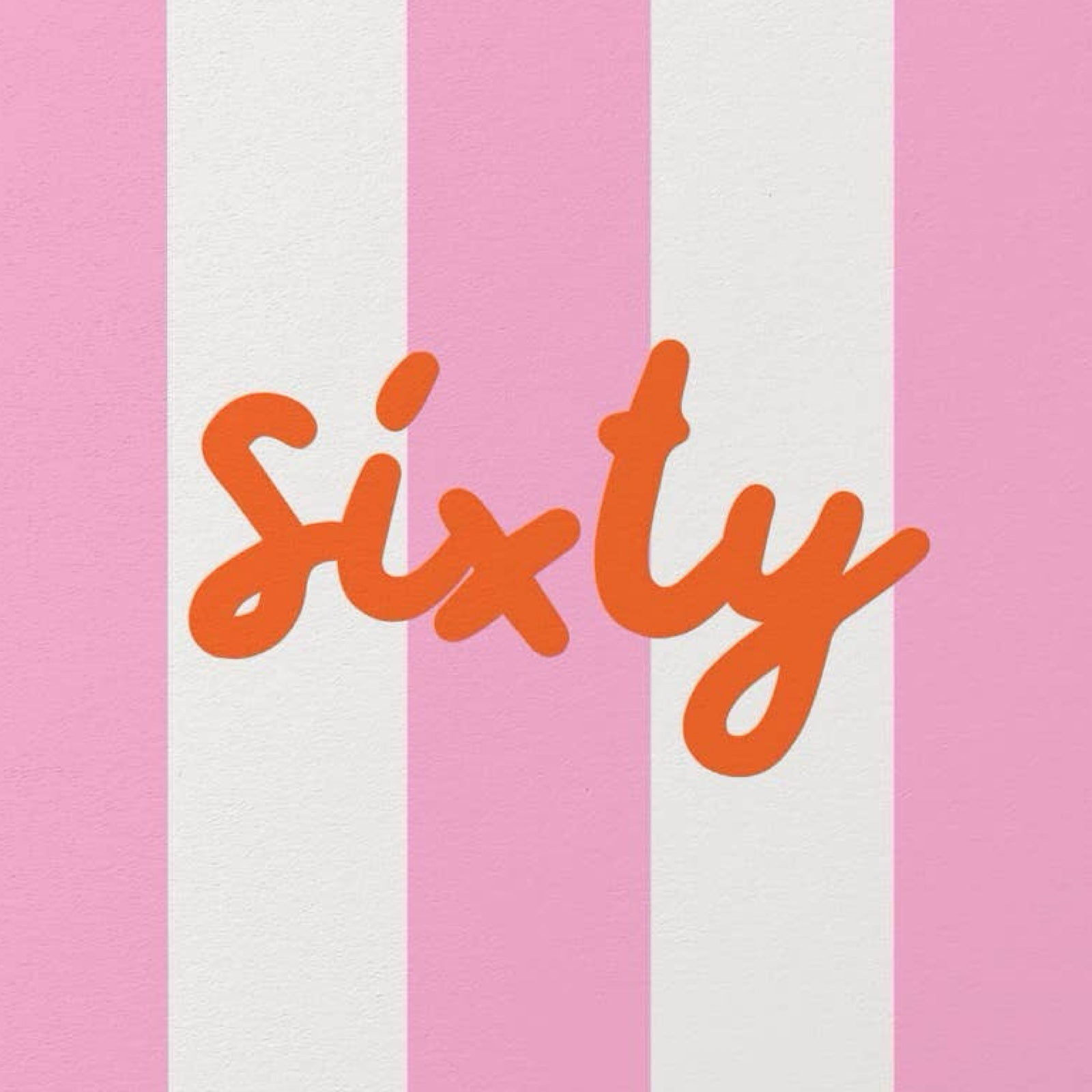 Sixty Striped Birthday Card