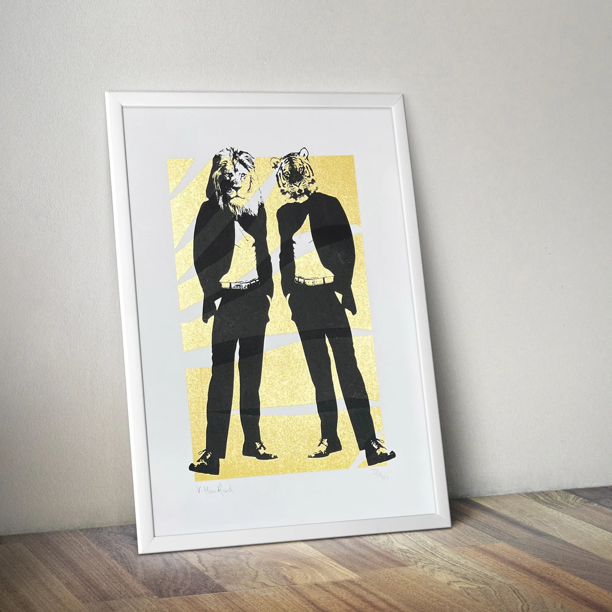 Golden Cats Screen Print