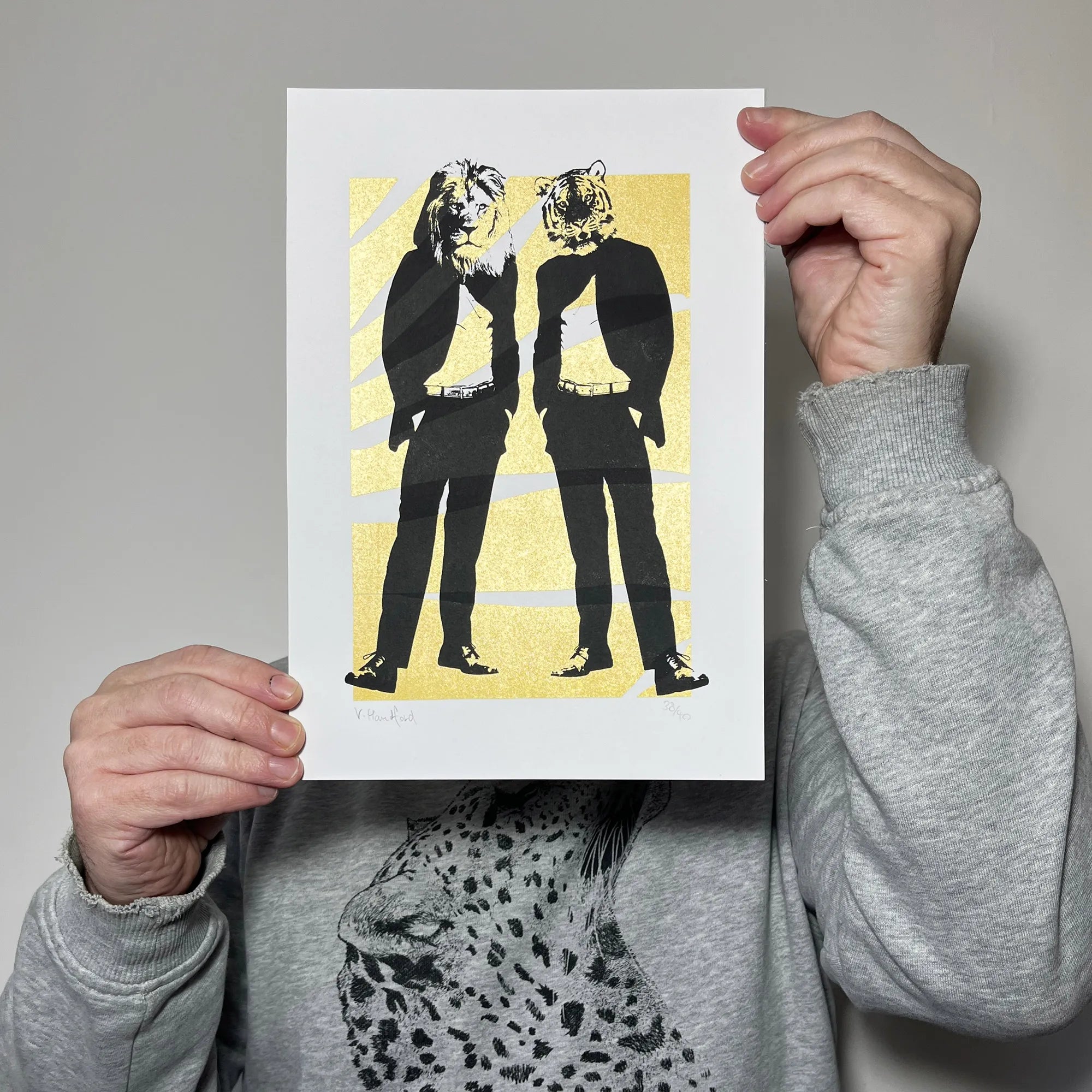 Golden Cats Screen Print