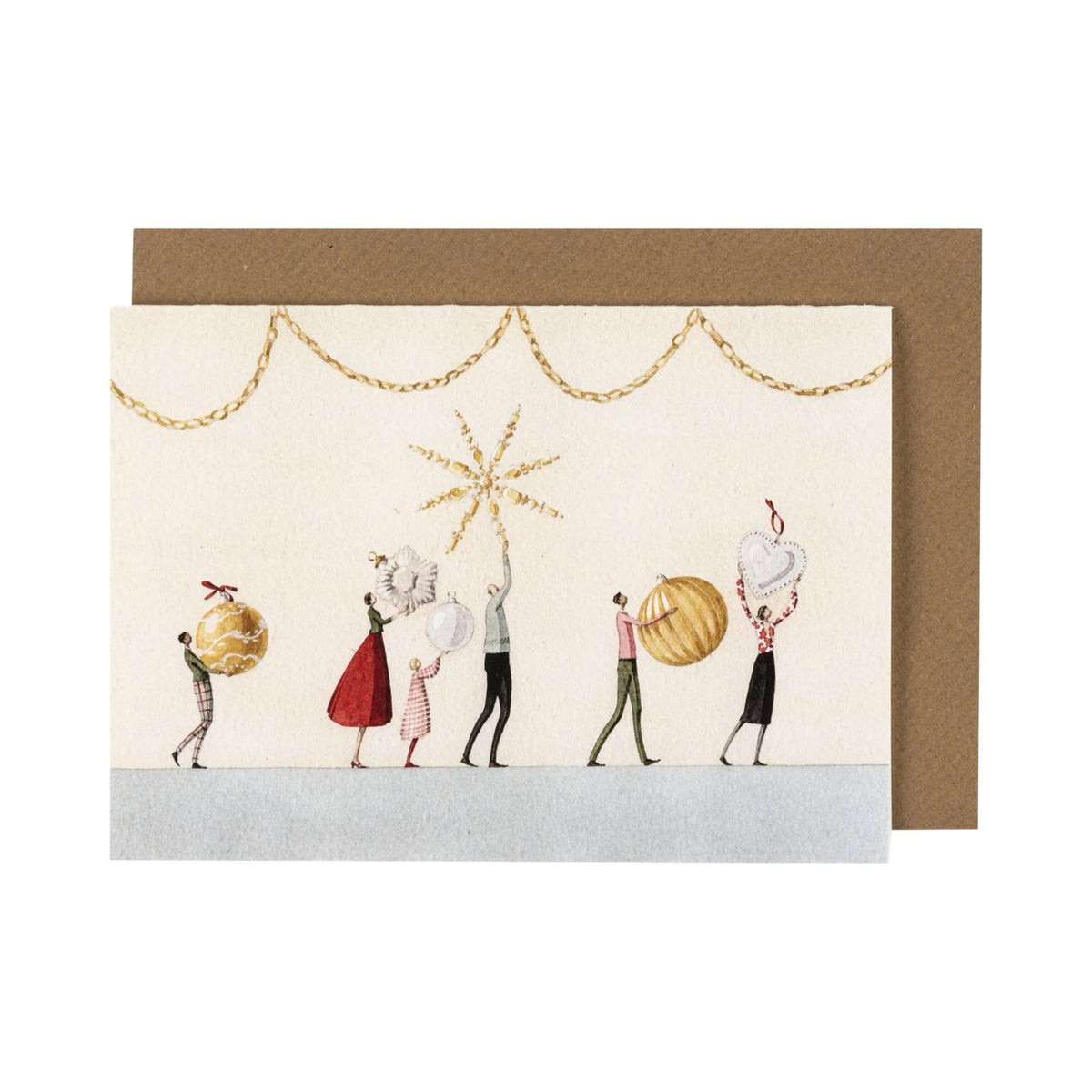 Christmas Present Row and Bauble Row Christmas Card Pack
