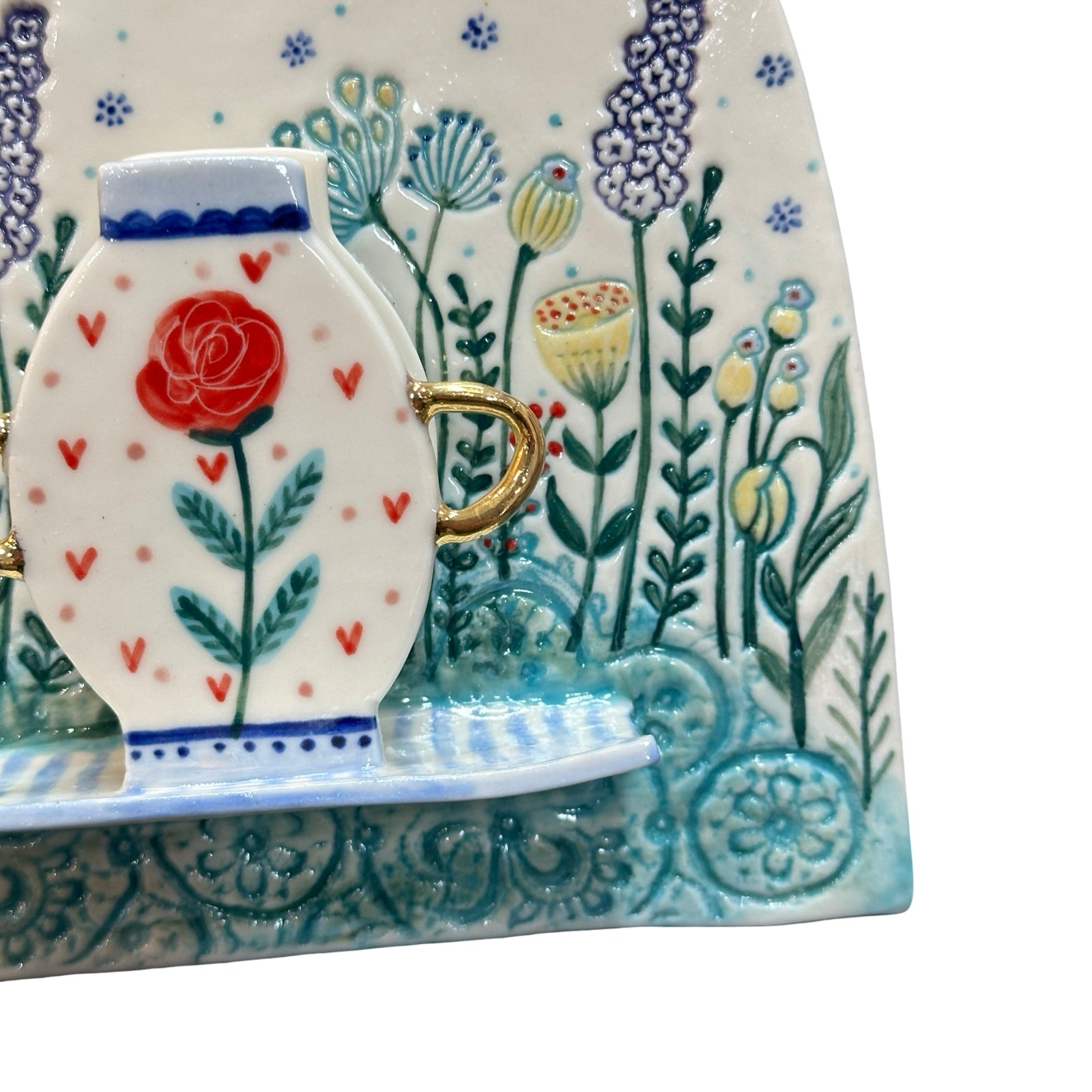 Floral Wall Shelf and Vase