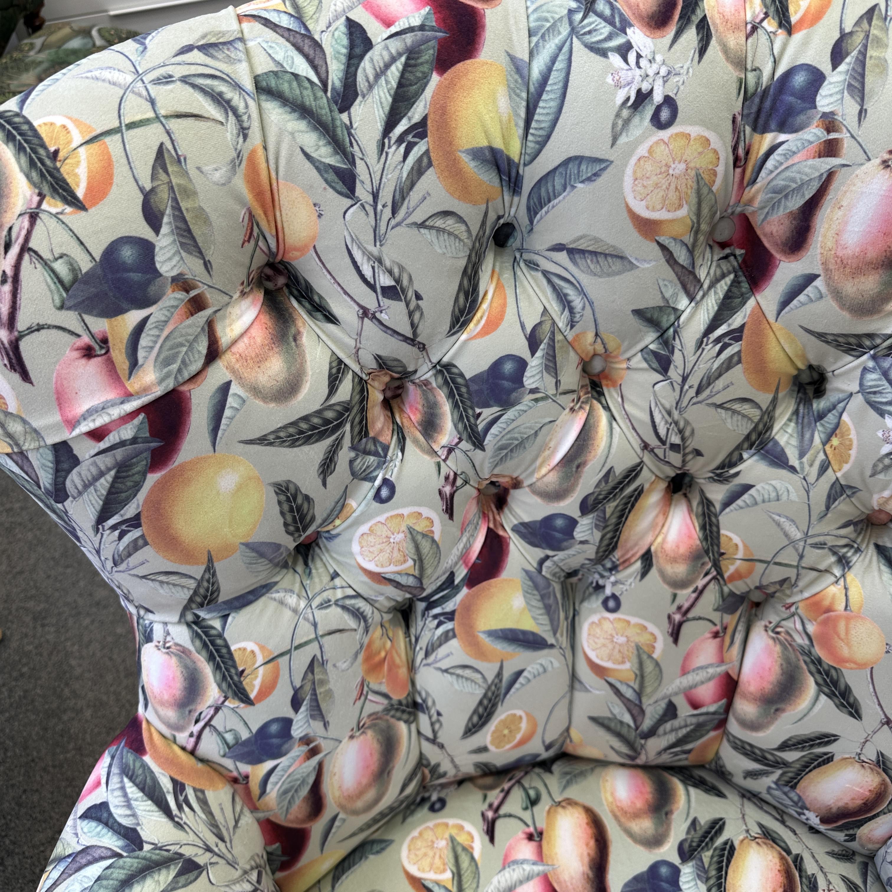 Mango Fruit Tree Velvet Armchair