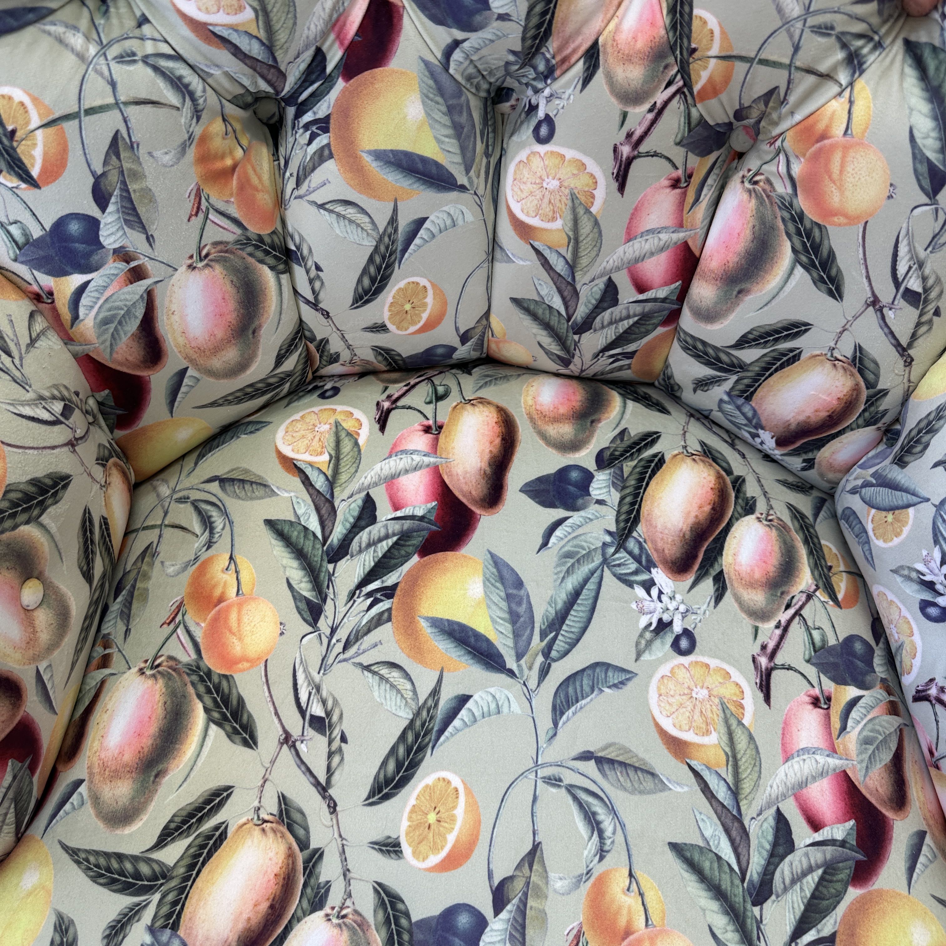 Mango Fruit Tree Velvet Armchair