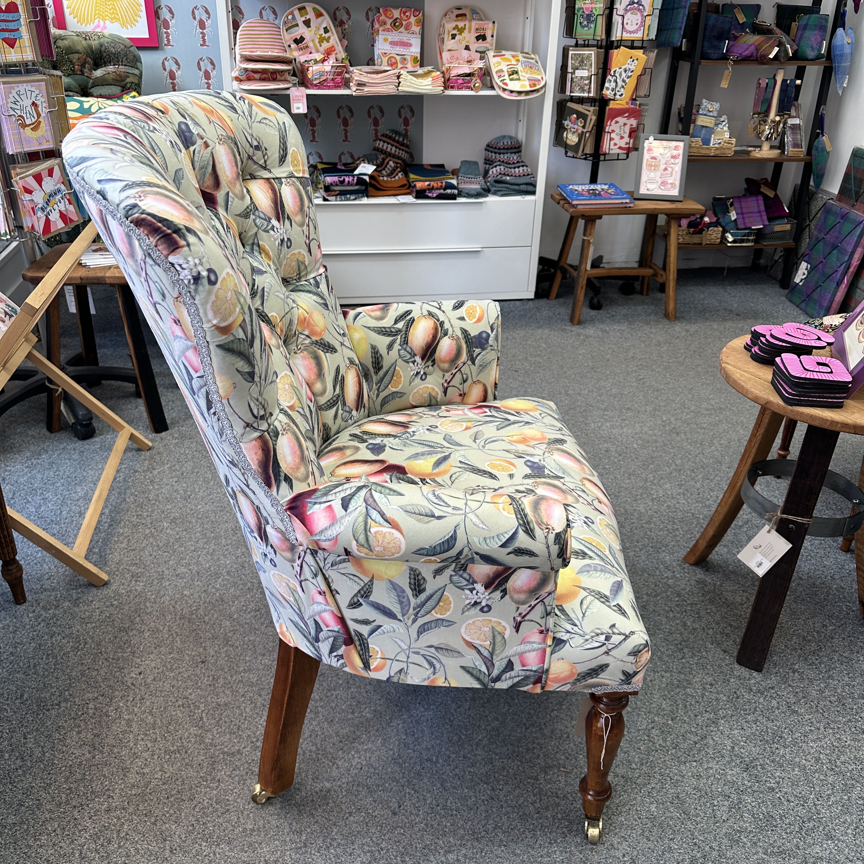 Mango Fruit Tree Velvet Armchair