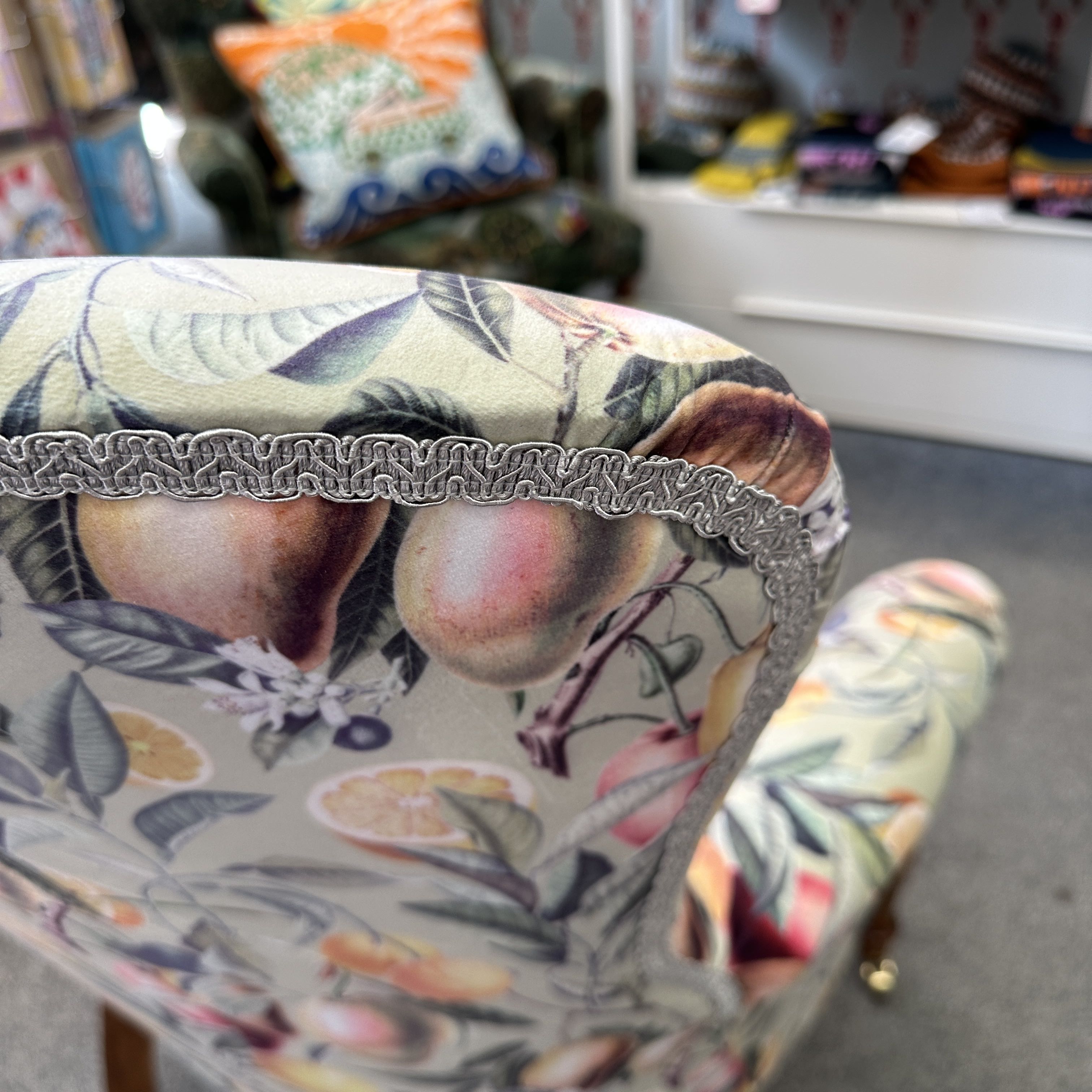 Mango Fruit Tree Velvet Armchair
