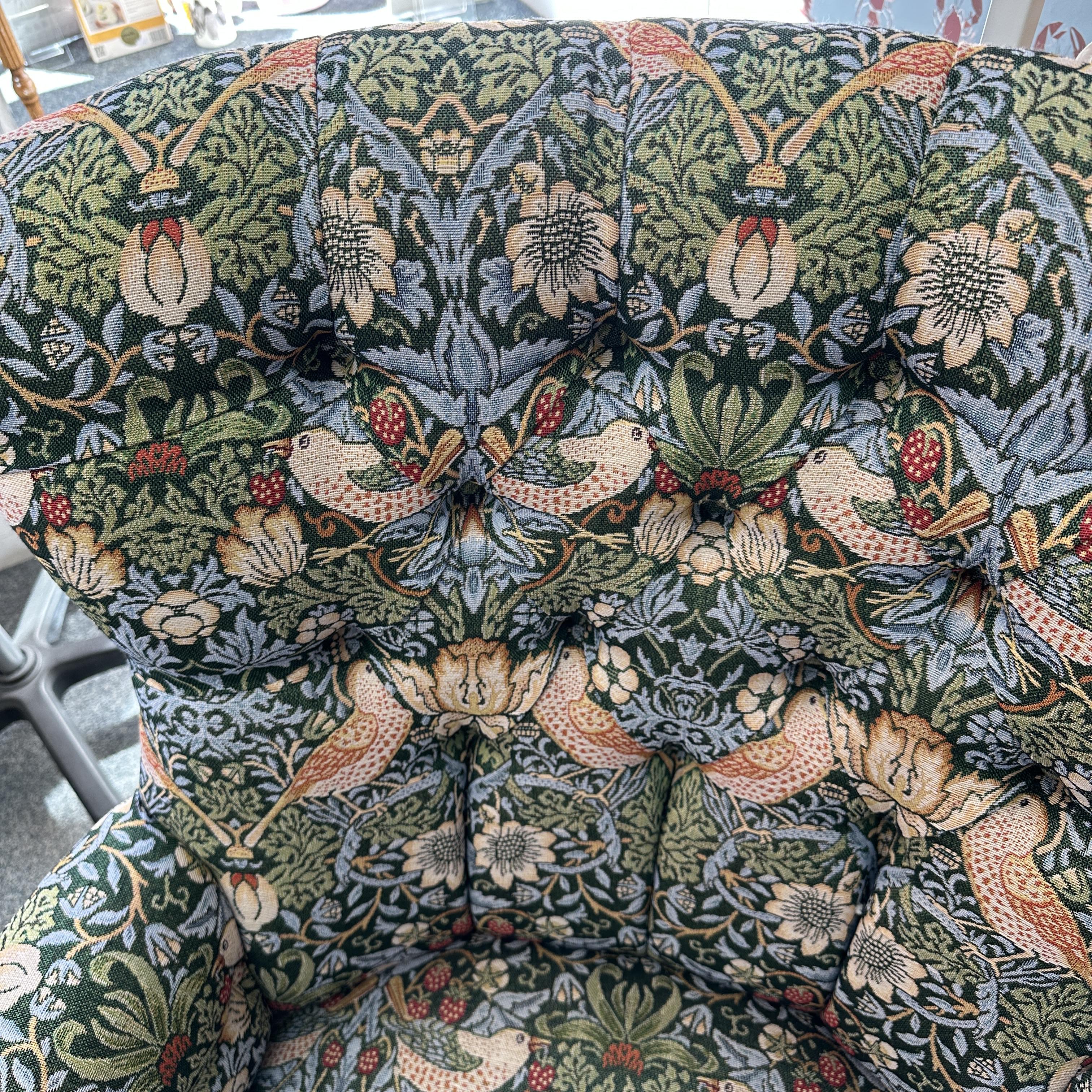 Strawberry Thief Armchair Green
