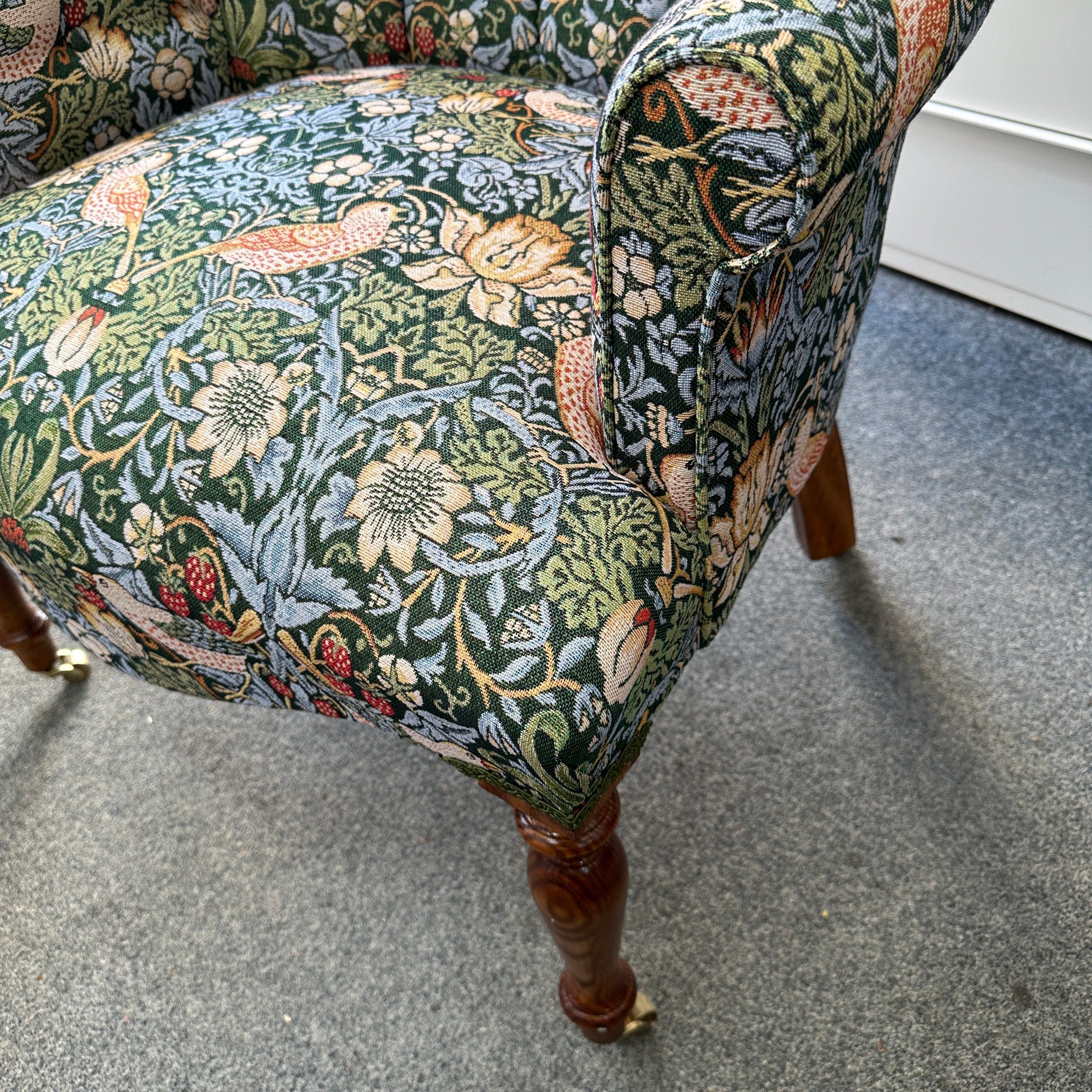 Strawberry Thief Armchair Green
