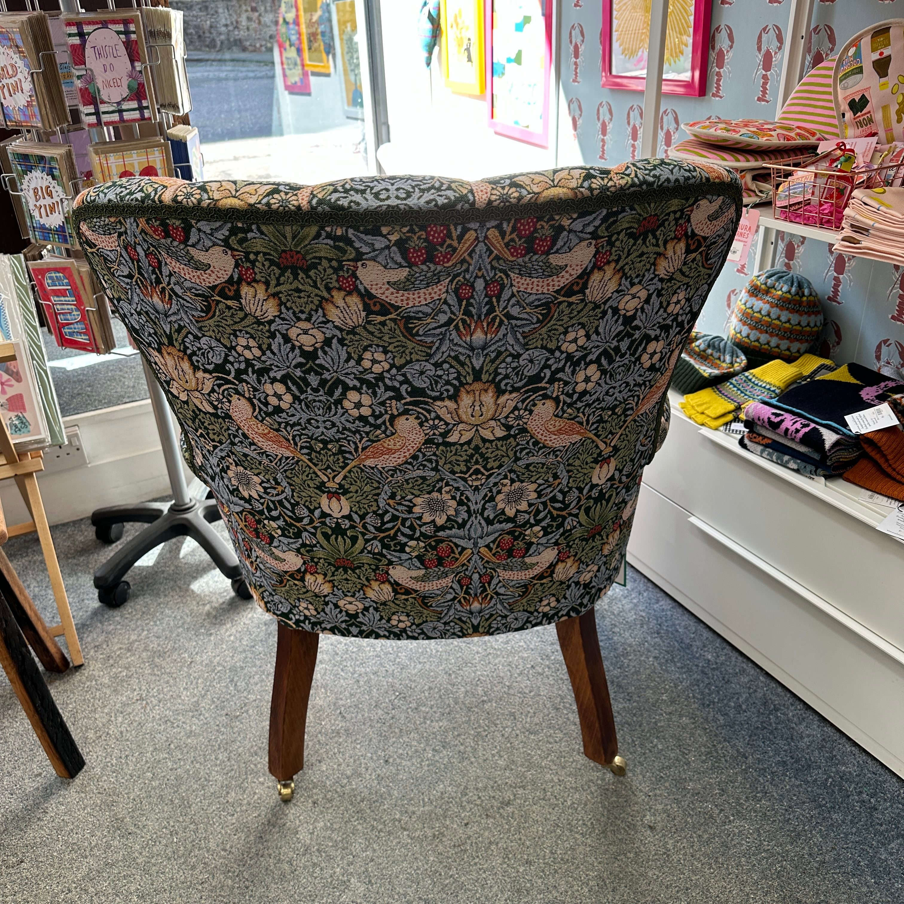 Strawberry Thief Armchair Green