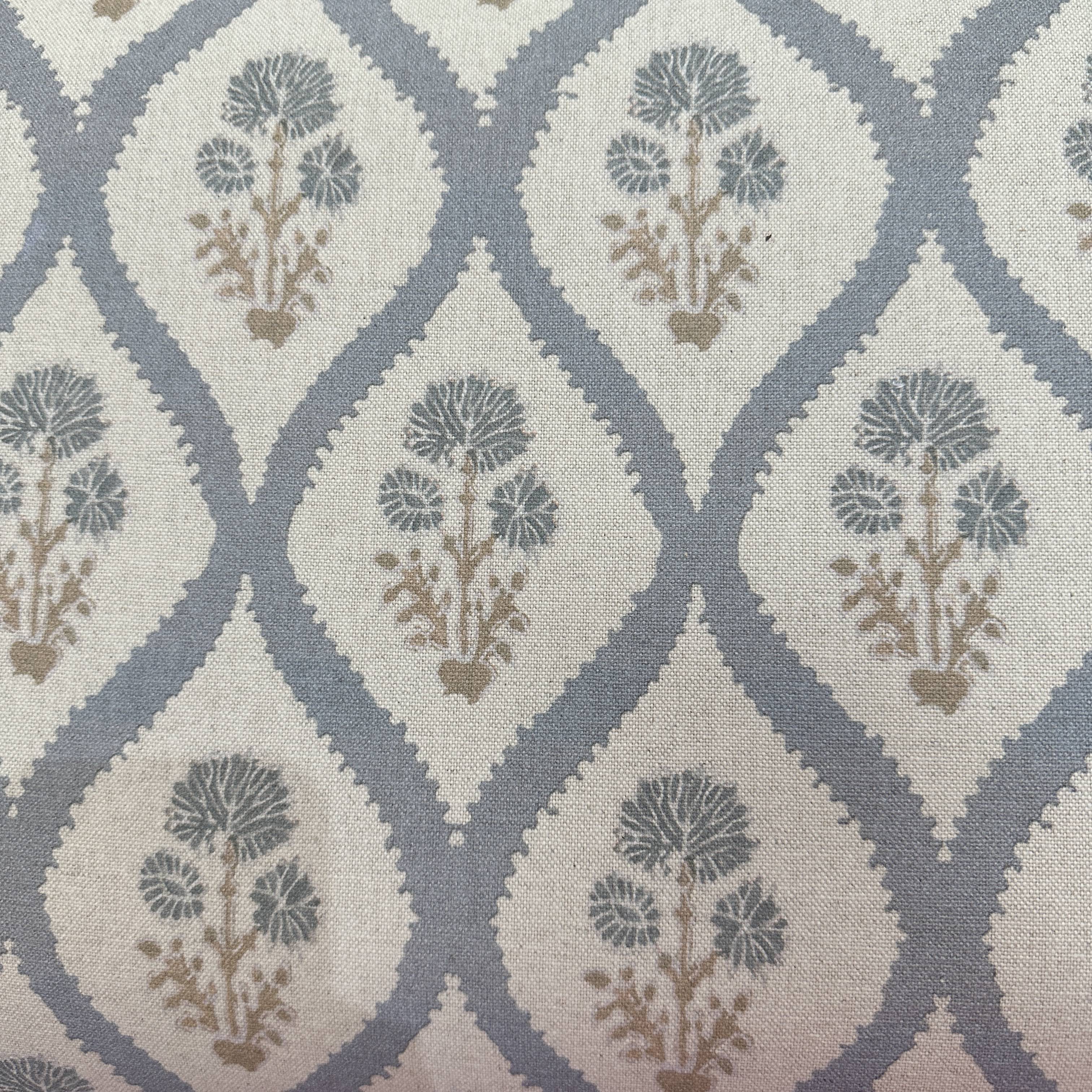 Plants Blue Cotton Bench