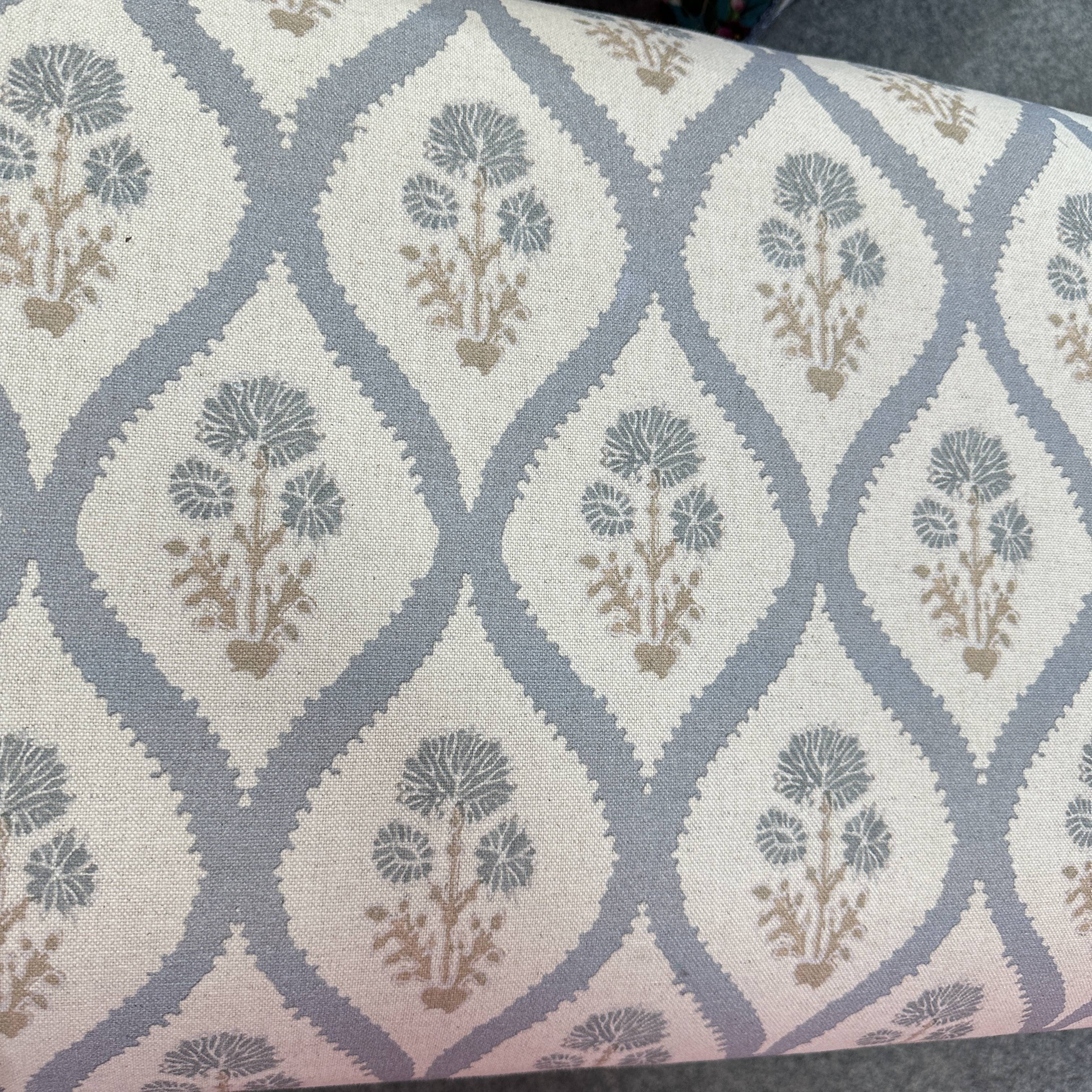 Plants Blue Cotton Bench