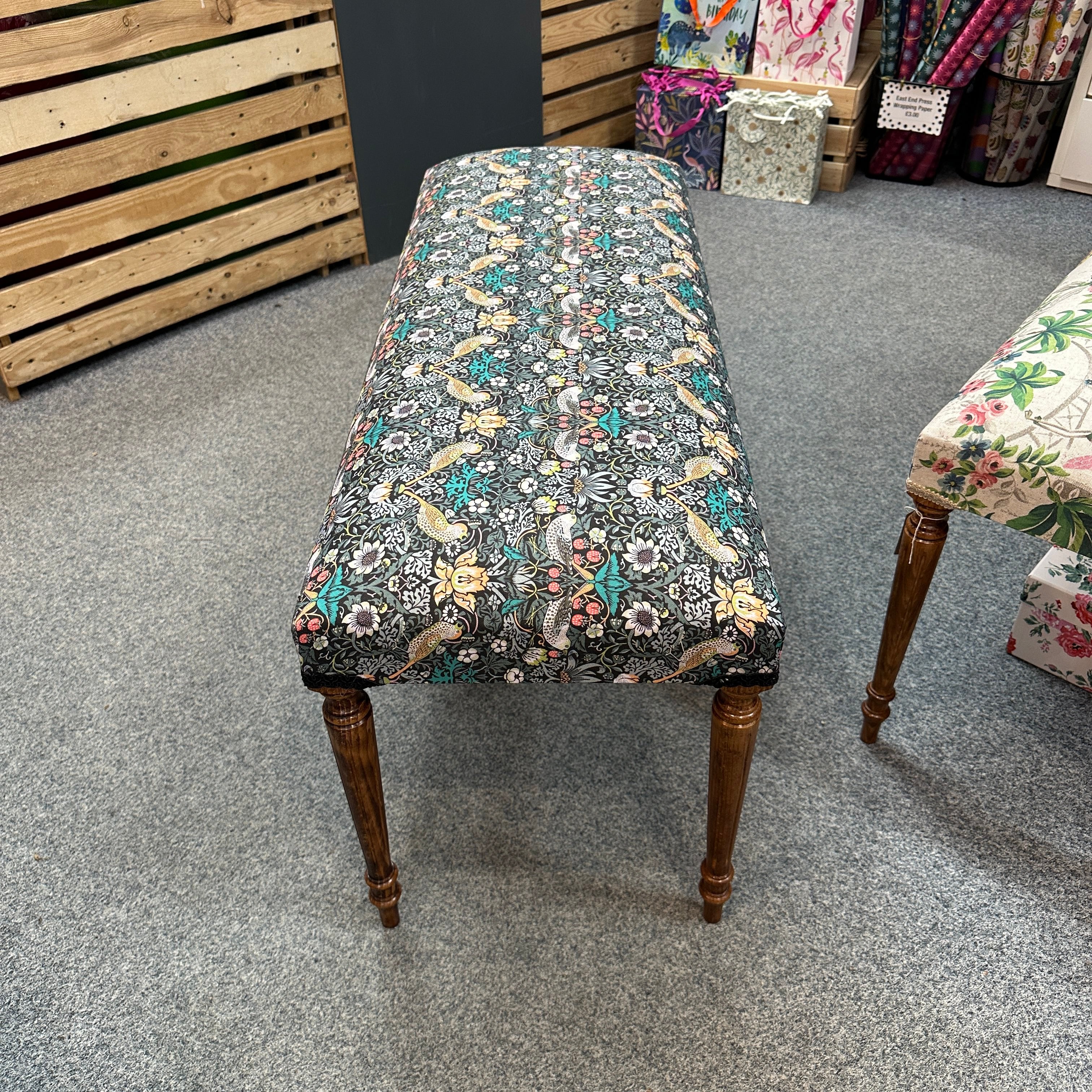 Strawberry Thief Black Bench