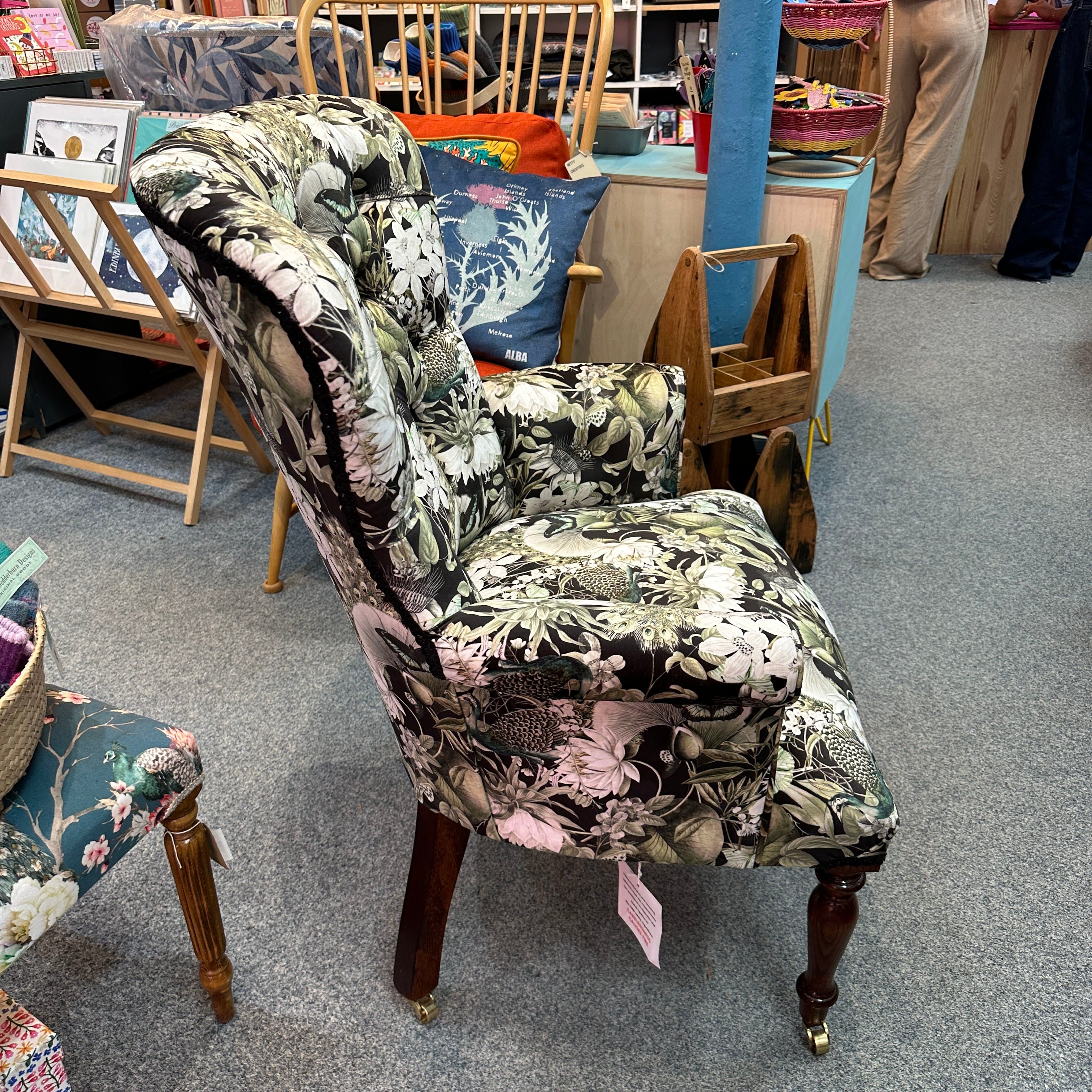 Green and Teal Leaves Armchair