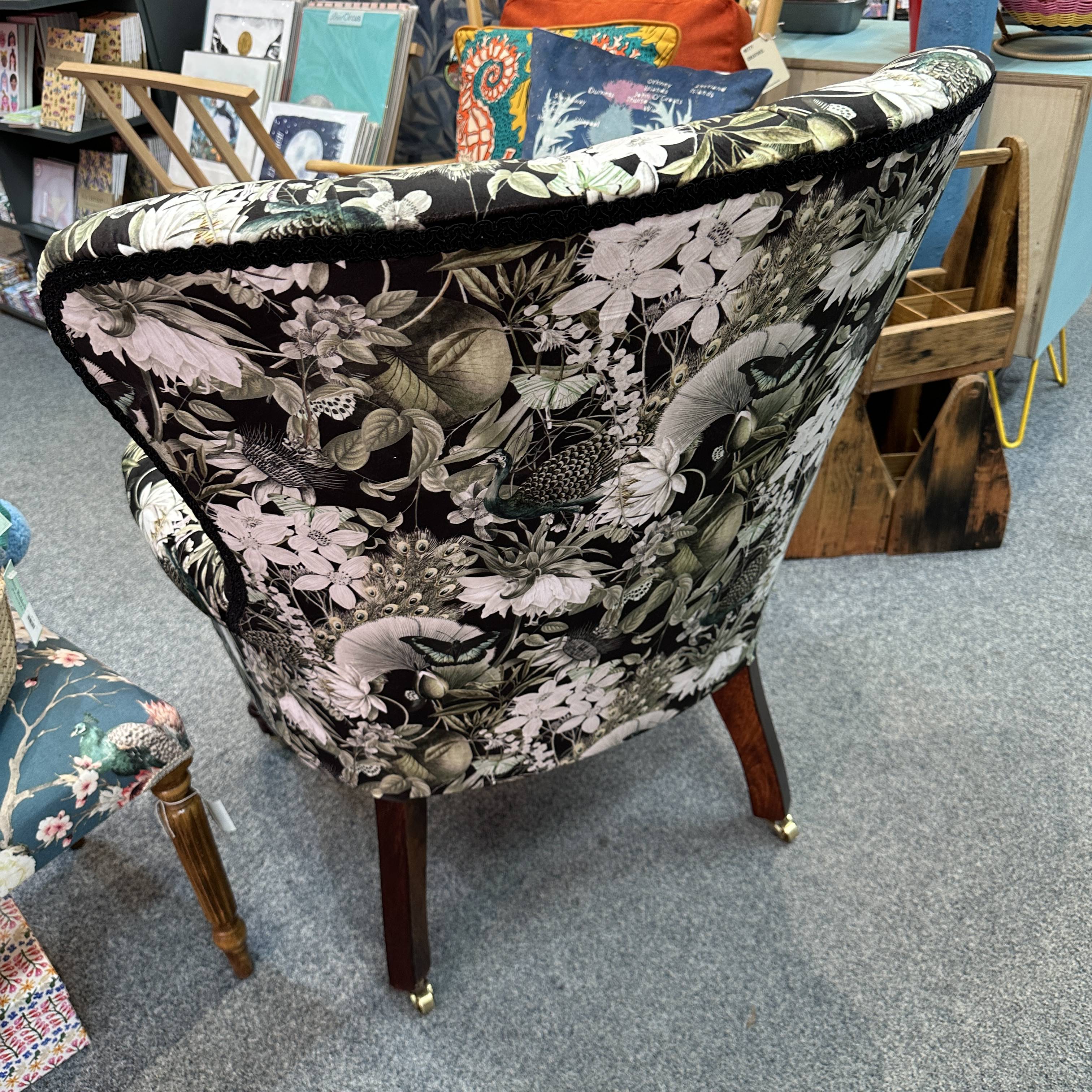 Green and Teal Leaves Armchair
