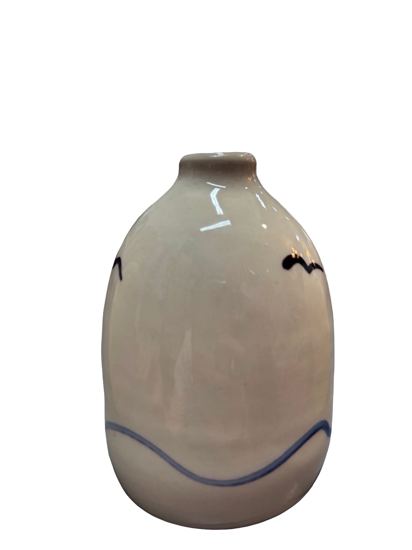 Swimmer Ceramic Bud Vase Yellow