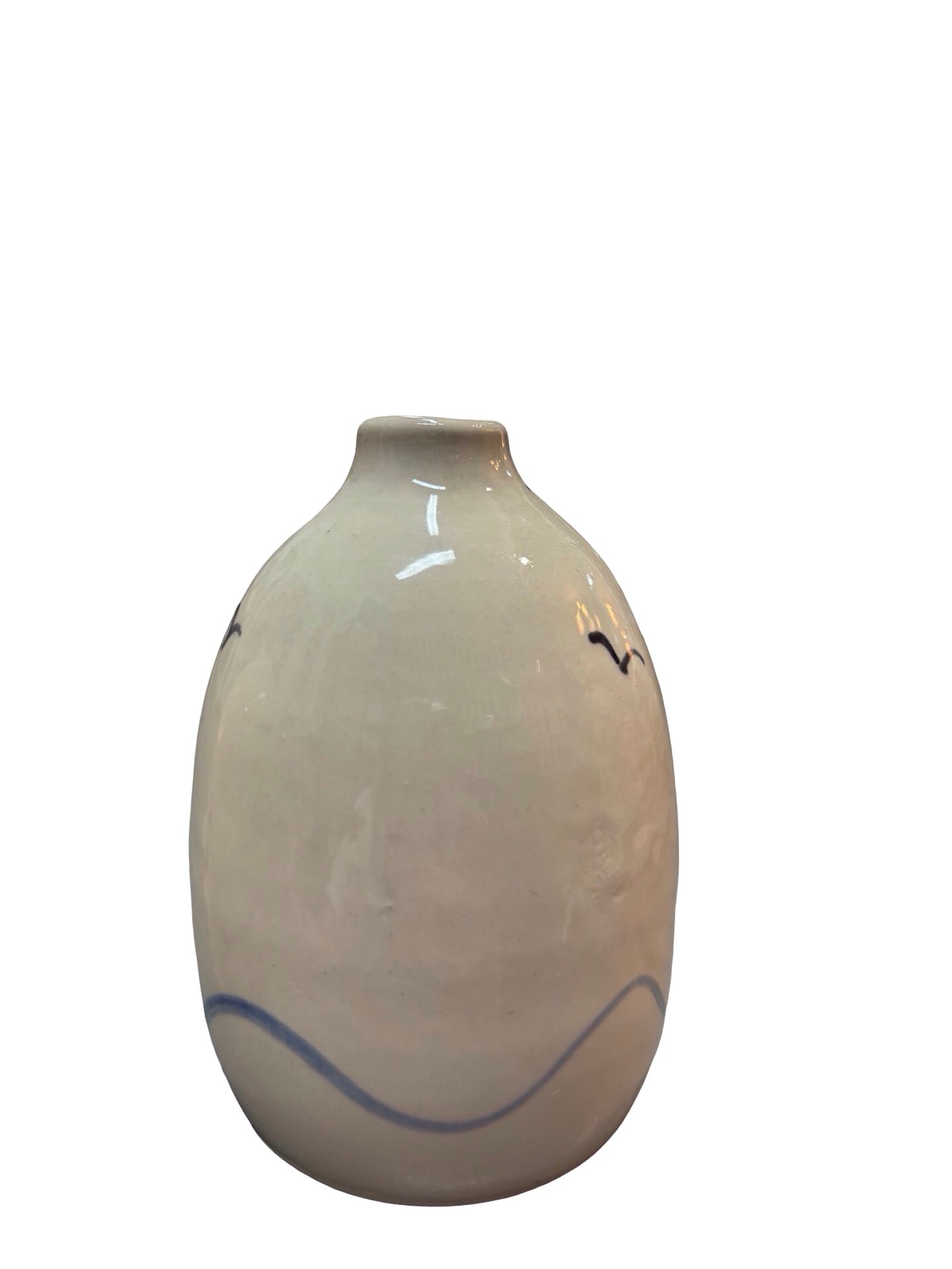 Swimmer Ceramic Bud Vase Red