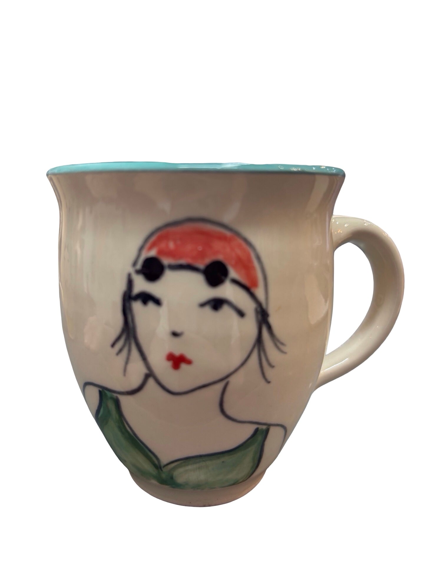 Swimmer Ceramic Espresso Mug Green