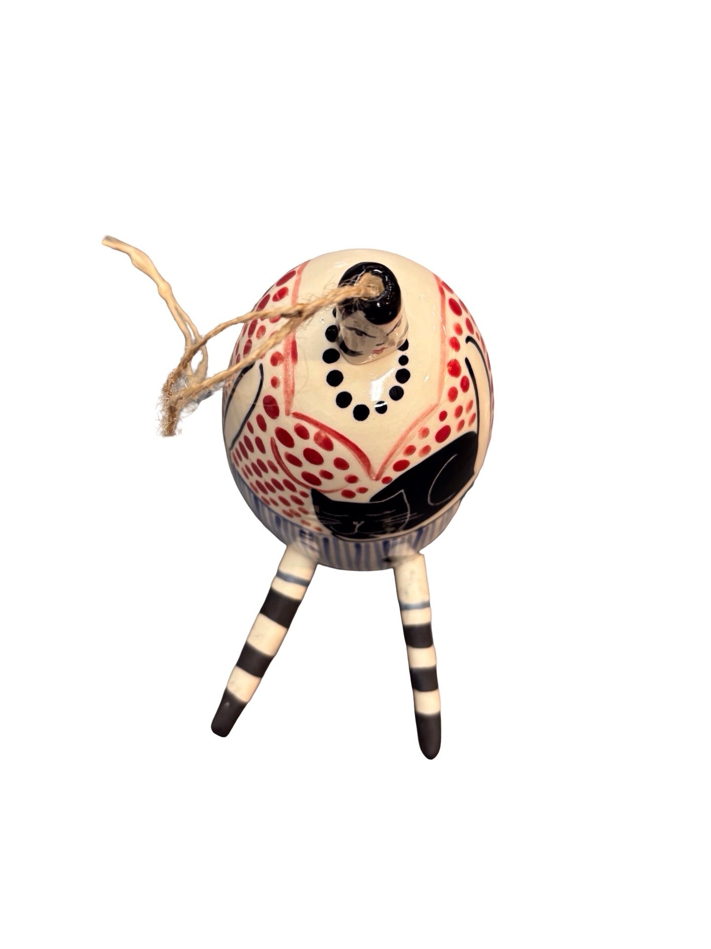 Cat Lady Red Ceramic Bell
