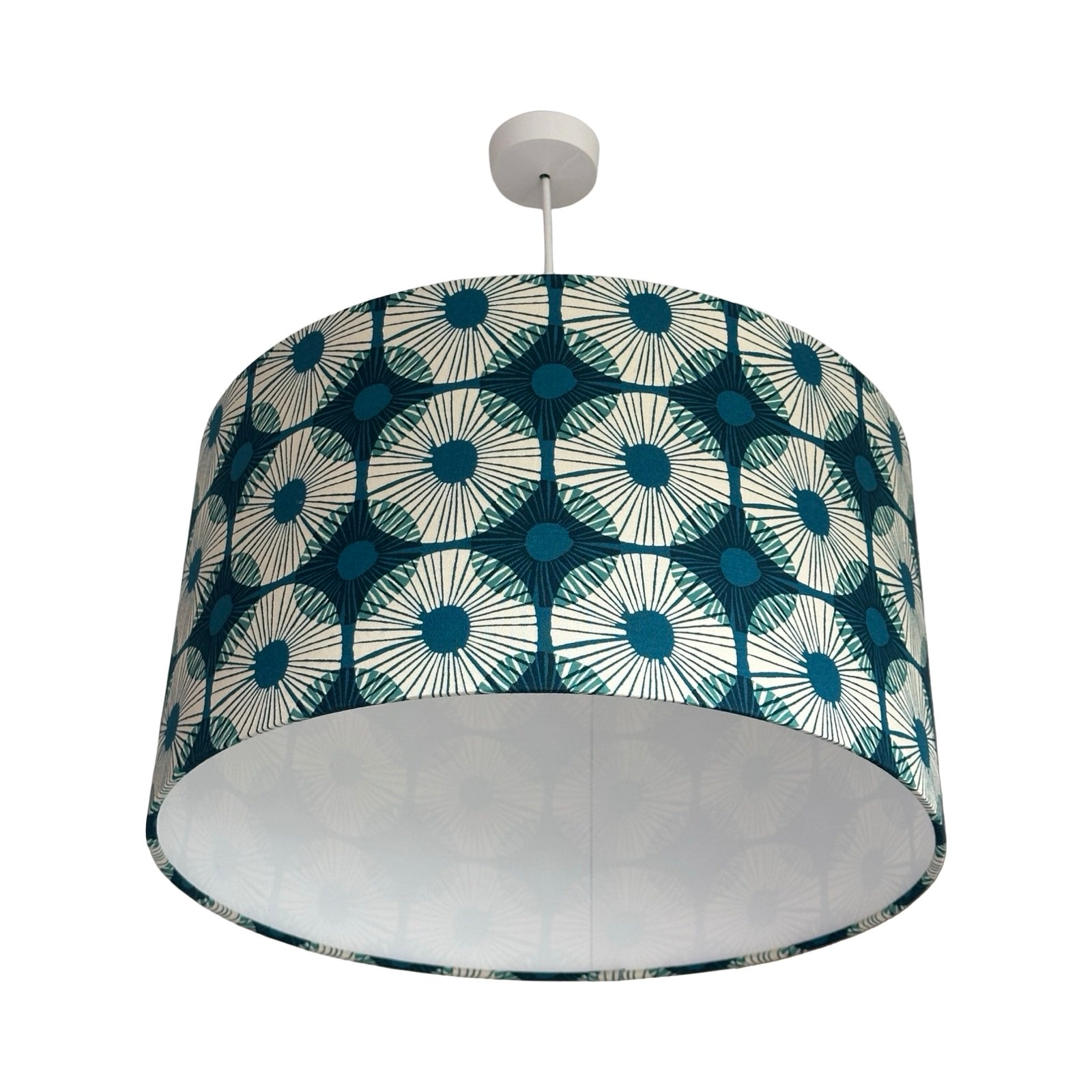 Blue Circular Blocks Drum Lampshade