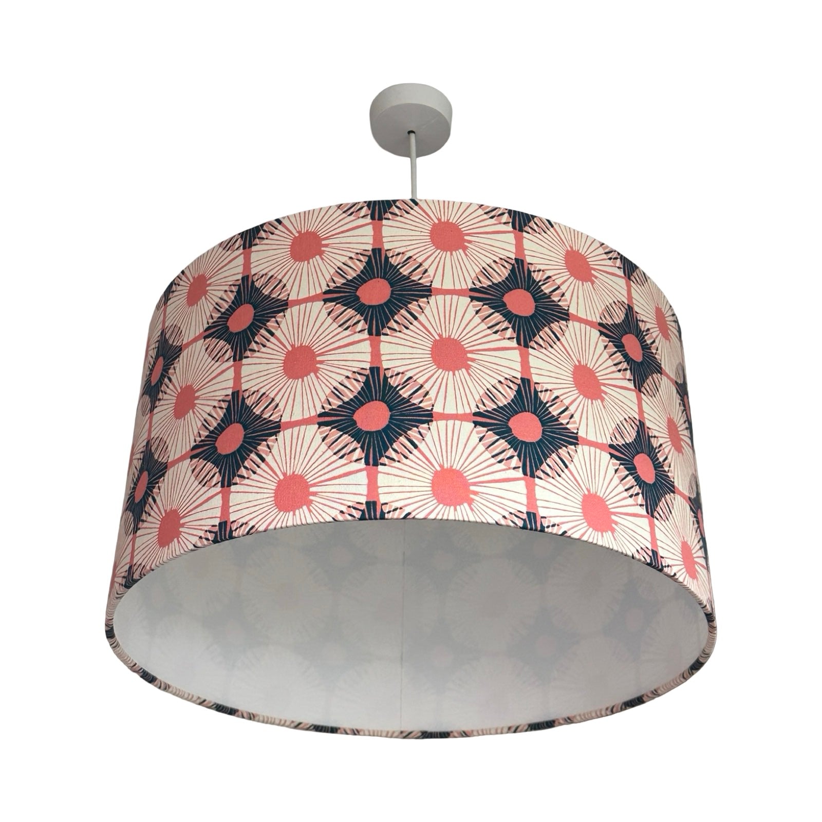 Pink Circular Blocks Drum Lampshade