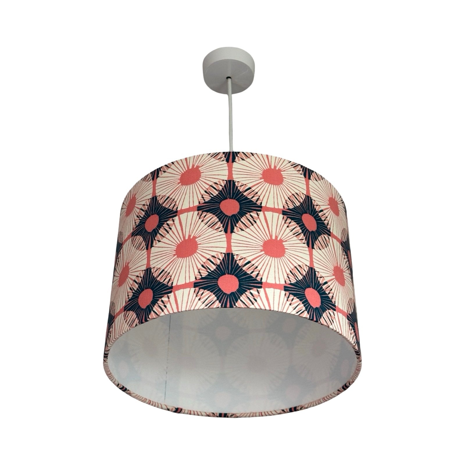 Pink Circular Blocks Drum Lampshade