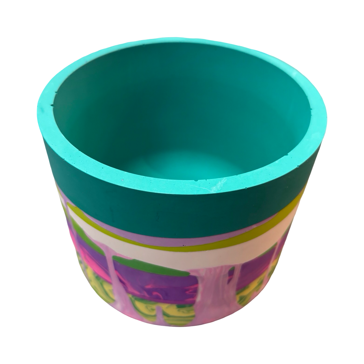 Teal and Purple Medium Fusion Planter