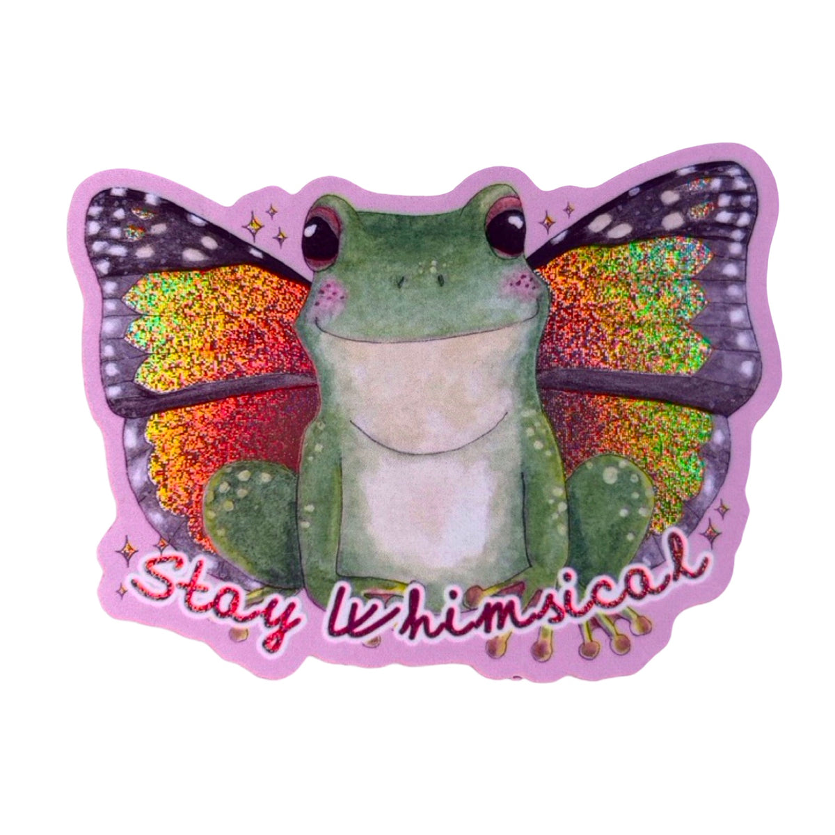 Whimsical Frog Glitter Sticker