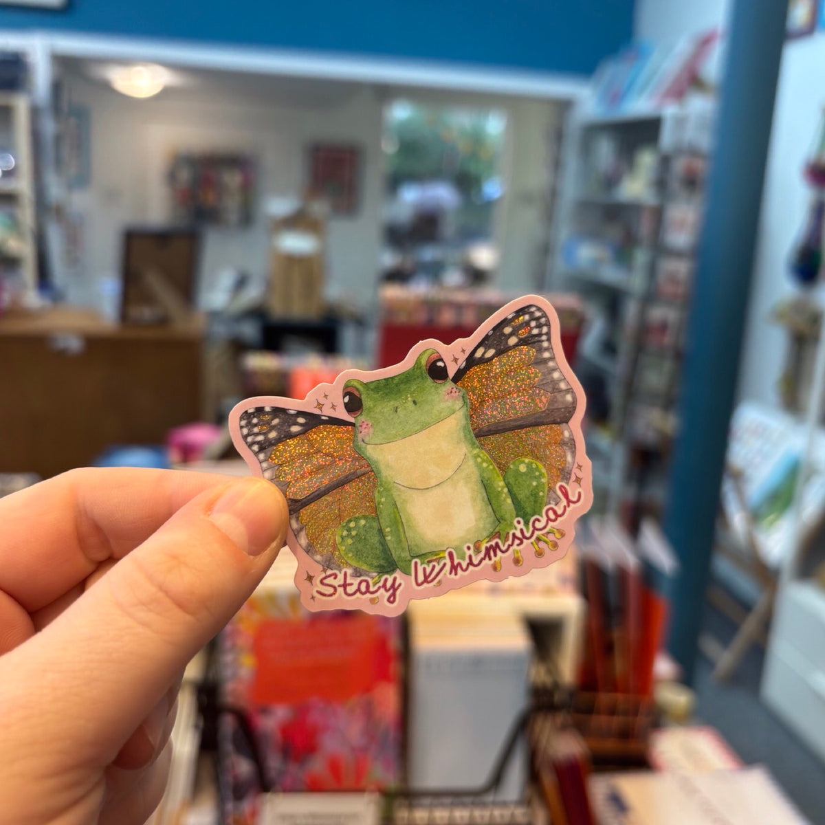 Whimsical Frog Glitter Sticker