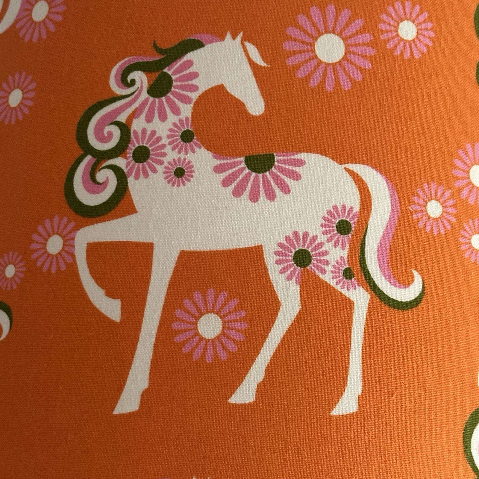 Carousel Horses Drum Lampshade Orange