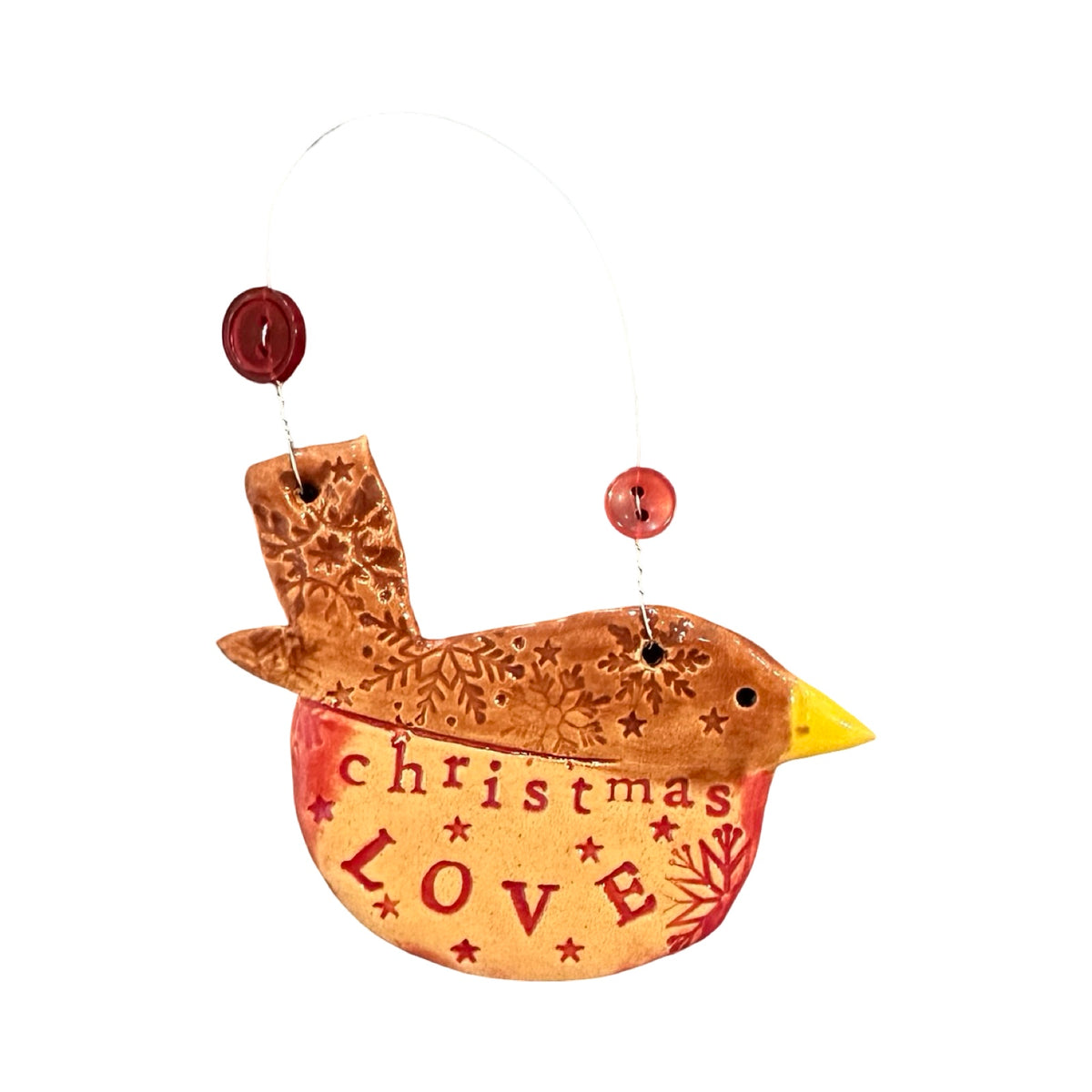 Christmas Love Robin Ceramic Decoration