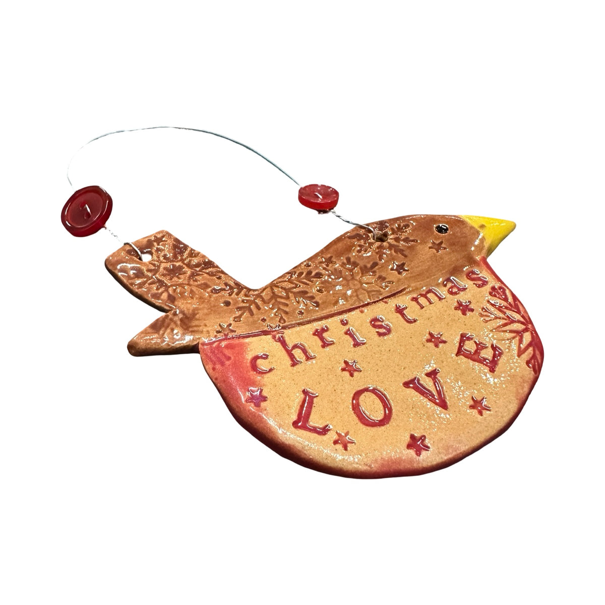 Christmas Love Robin Ceramic Decoration