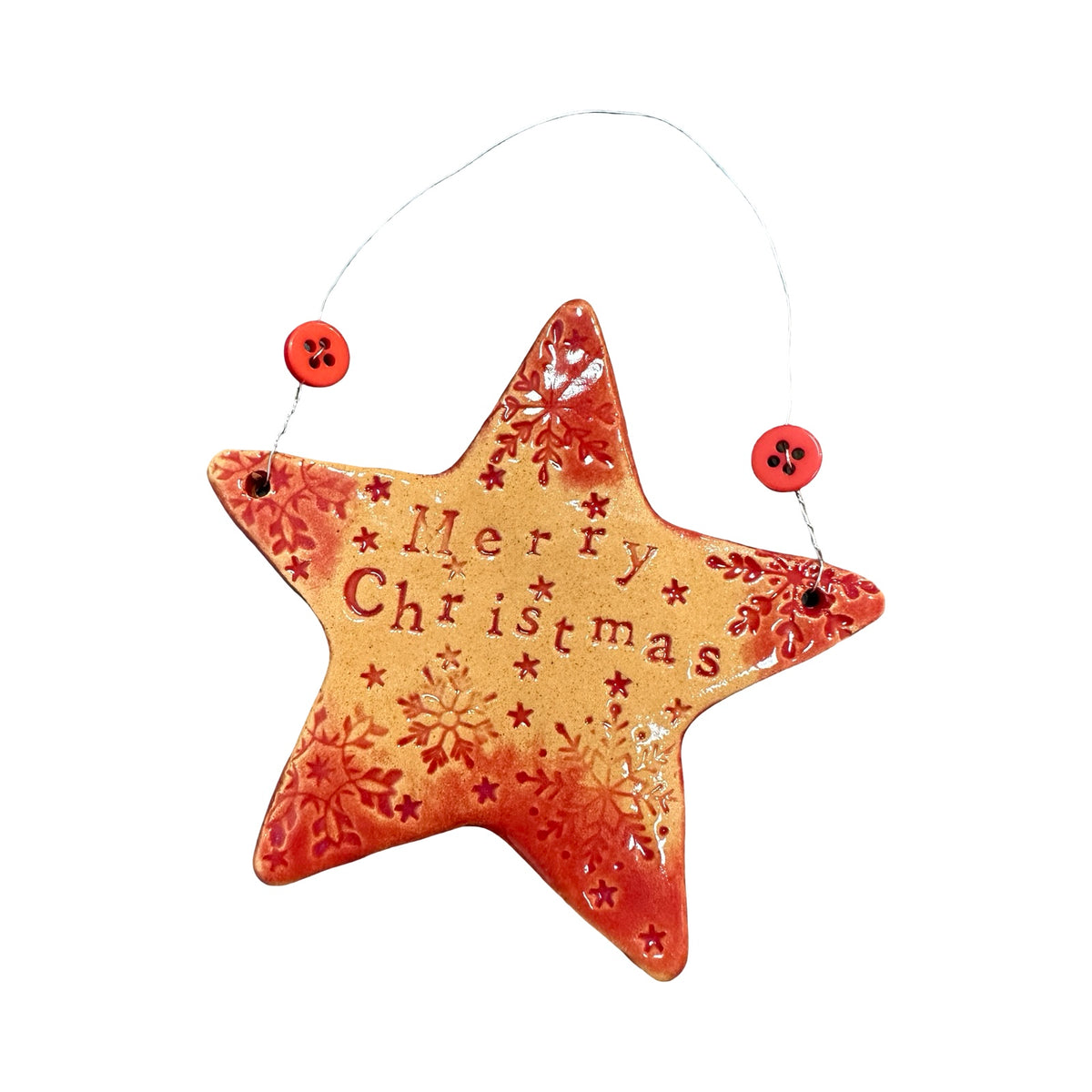Merry Christmas Star Ceramic Decoration