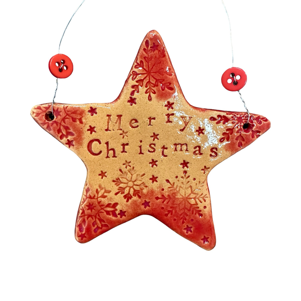 Merry Christmas Star Ceramic Decoration