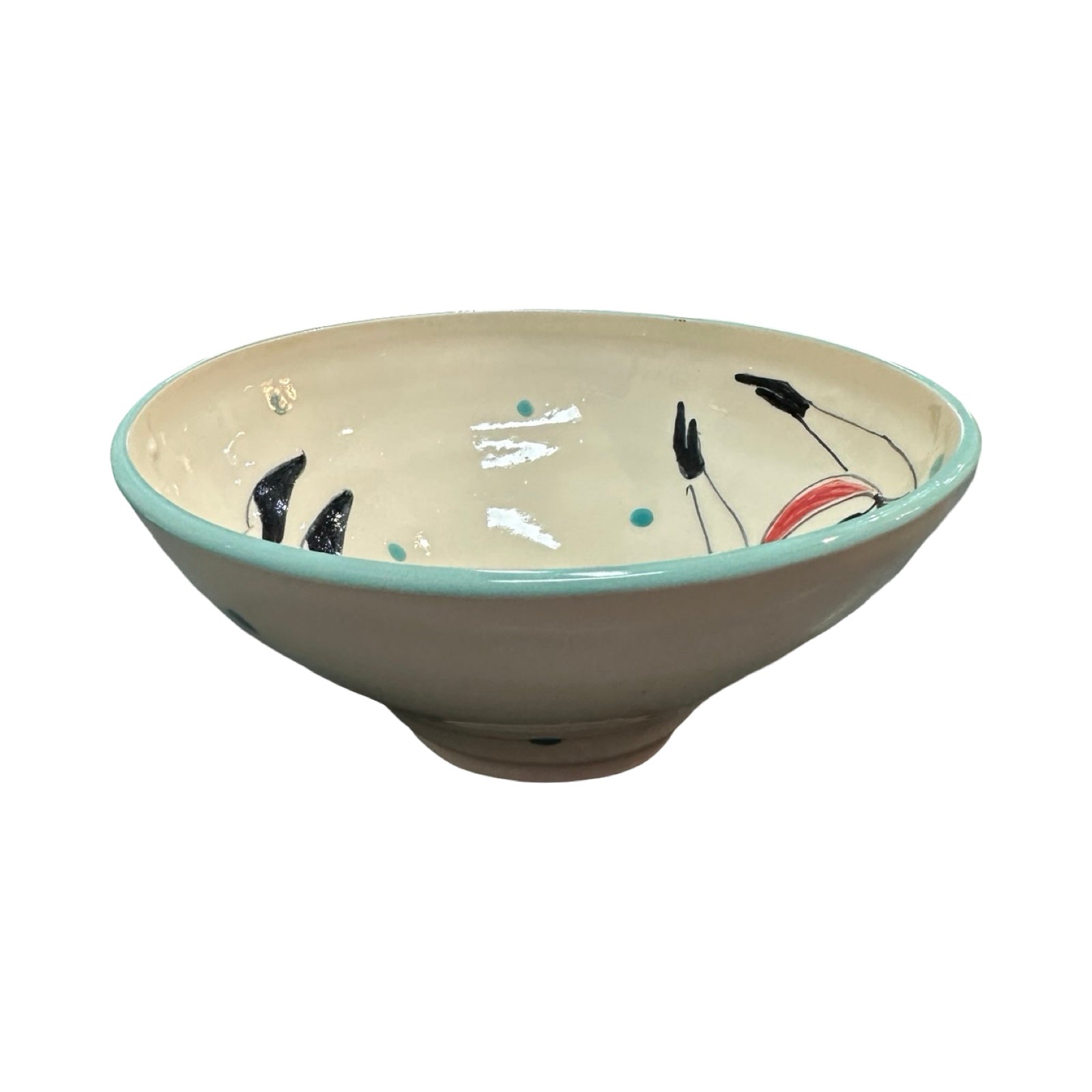 Swimmer Ceramic Cereal Bowl Green