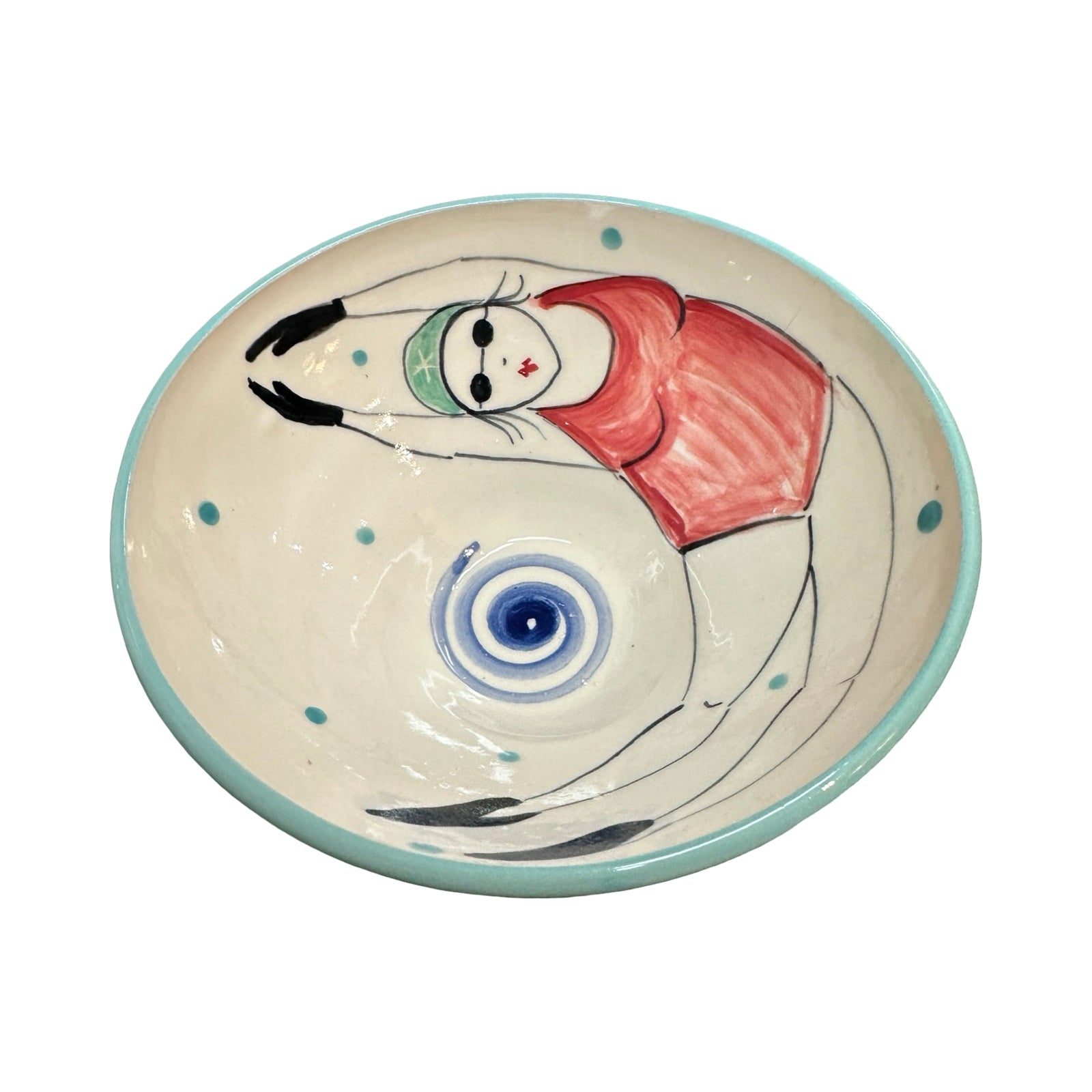 Swimmer Ceramic Cereal Bowl Red