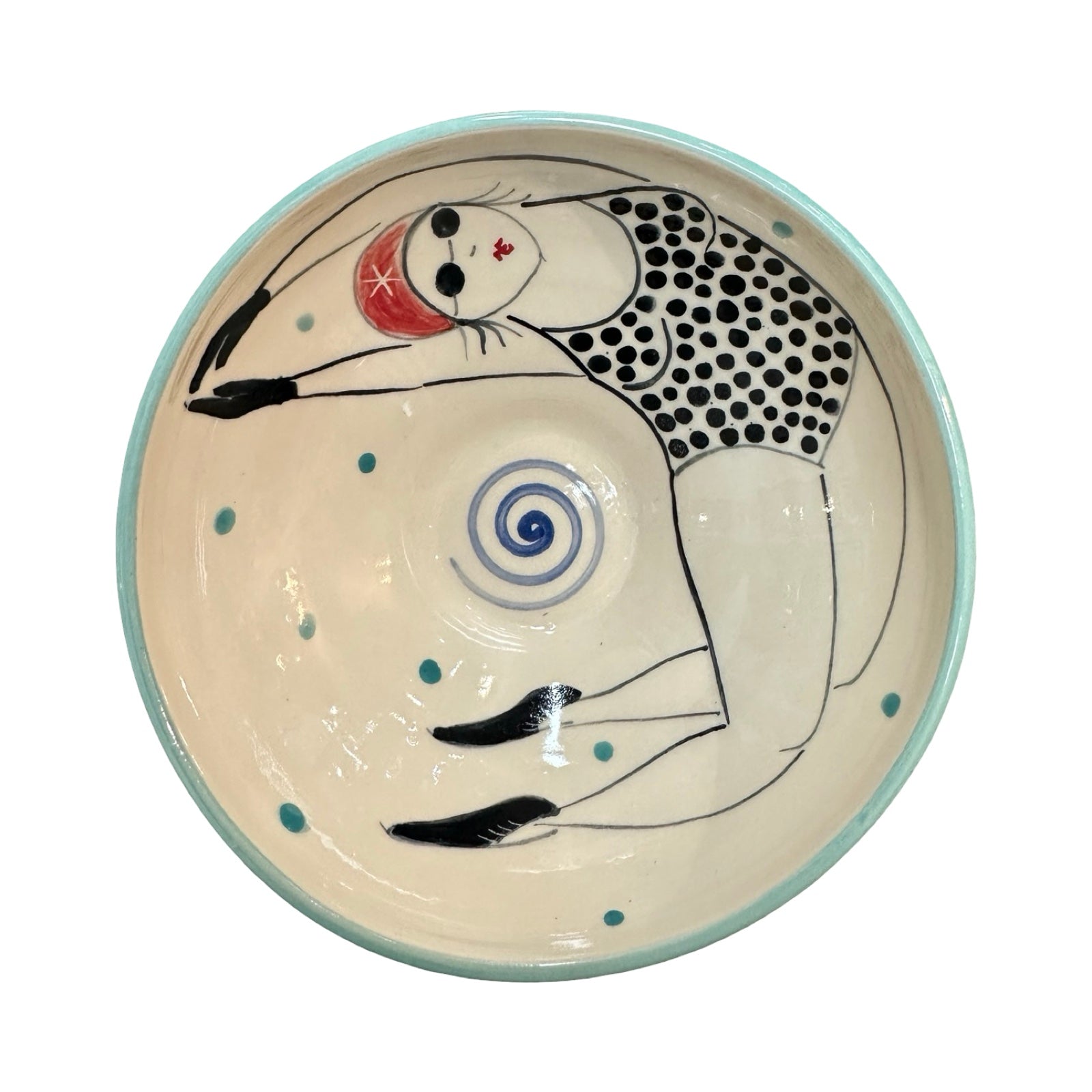 Swimmer Ceramic Cereal Bowl Black