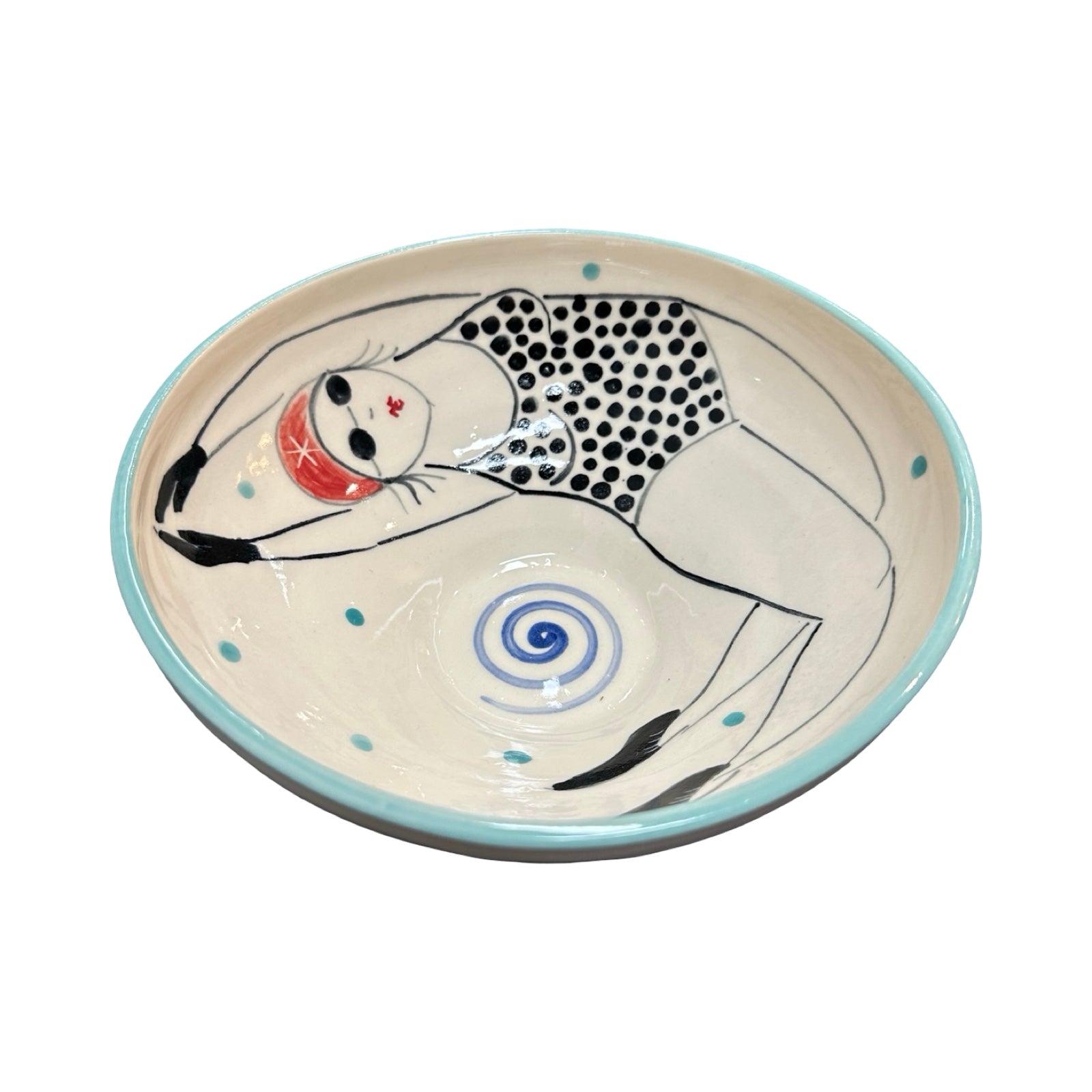 Swimmer Ceramic Cereal Bowl Black