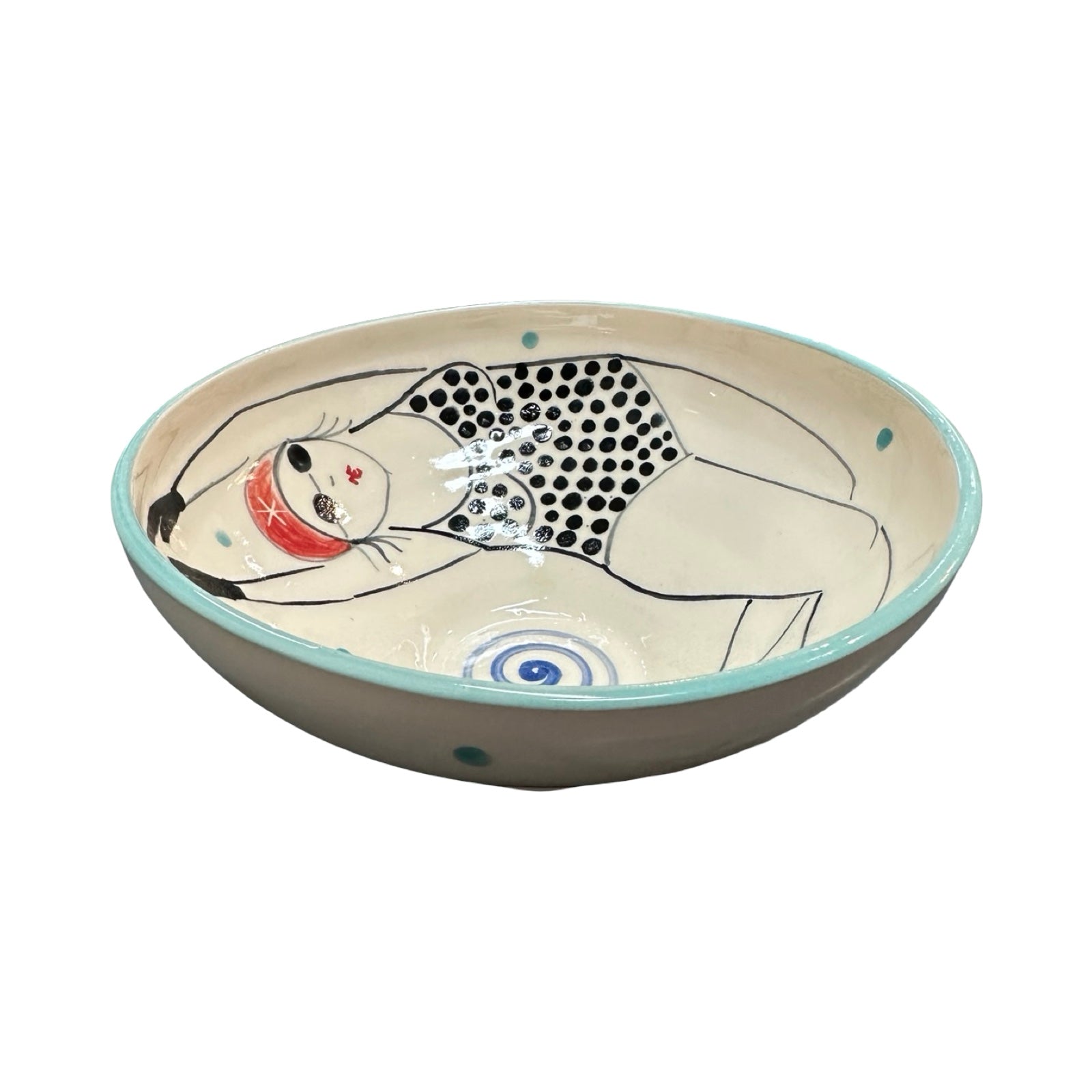 Swimmer Ceramic Cereal Bowl Black