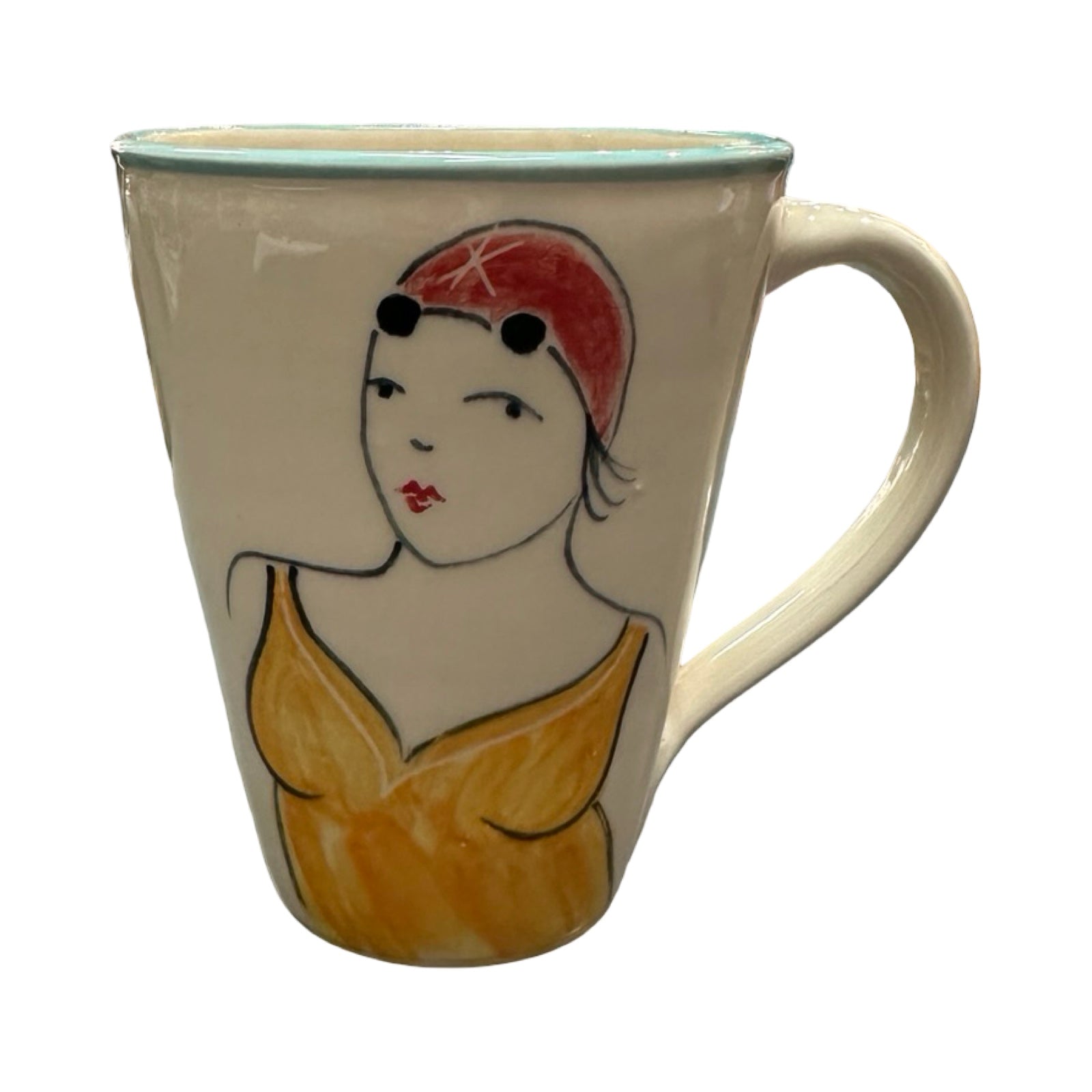 Swimmer Ceramic Mug Yellow